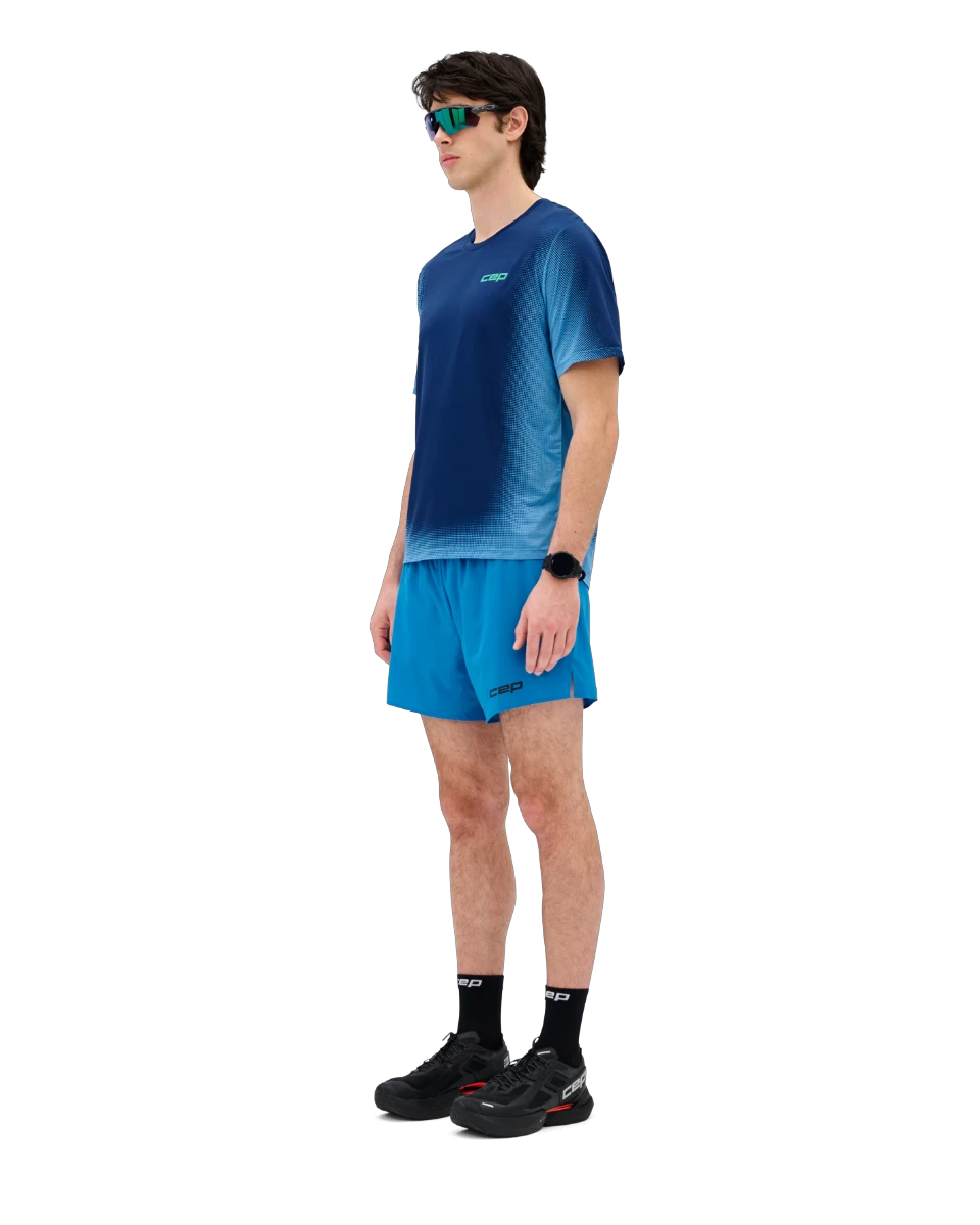 5. Pantaloni scurți alergare CEP Core Run Loose Fit - albastru | rezistenți vânt