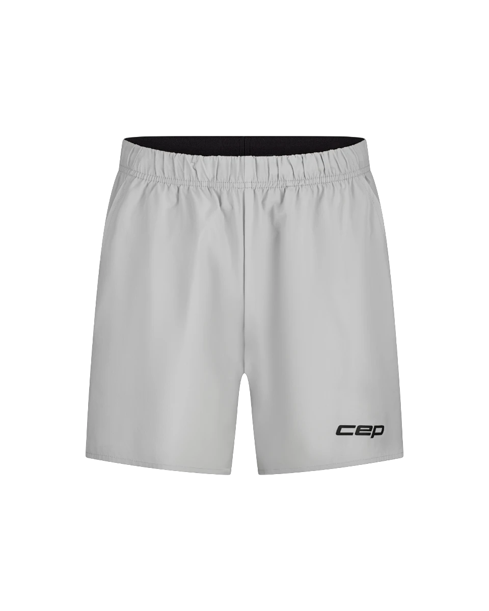 Pantaloni scurți alergare CEP Core Run Loose Fit - gri deschis | rezistenți vânt - 166936