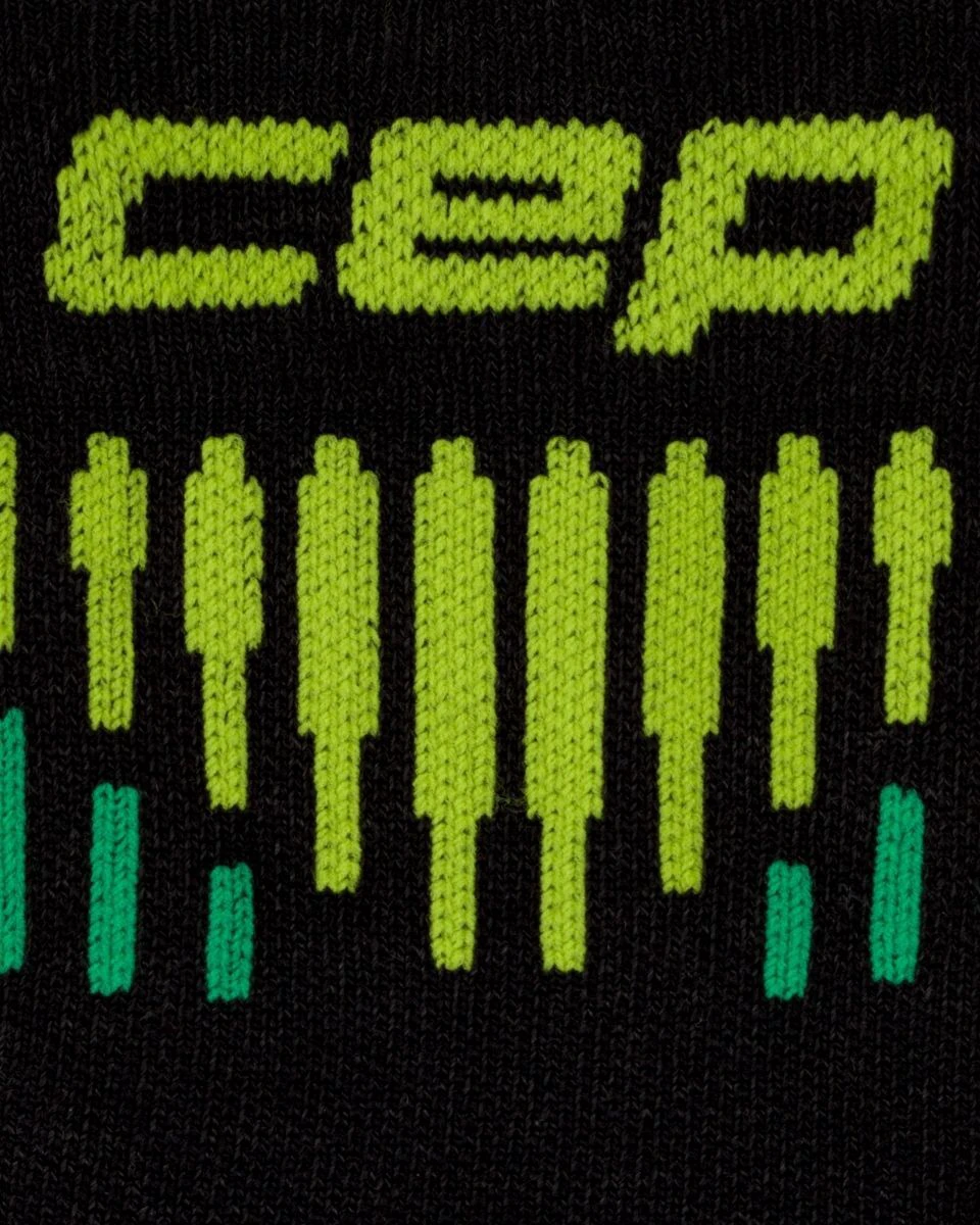 4. Șosete compresie mid cut CEP Core Run Merino 3.0 - negru | lime | alergare iarnă