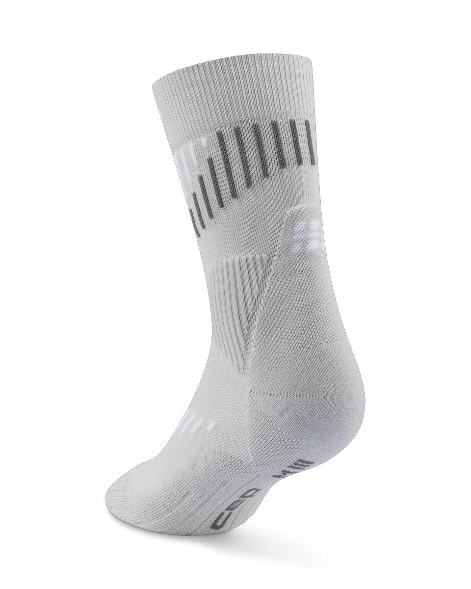 2. Șosete compresie mid cut CEP Core Run Merino 3.0 - gri | alb | alergare iarnă
