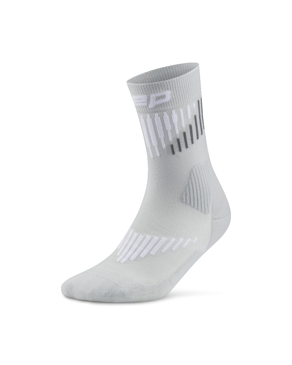 Șosete compresie mid cut CEP Core Run Merino 3.0 - gri | alb | alergare iarnă - 166957