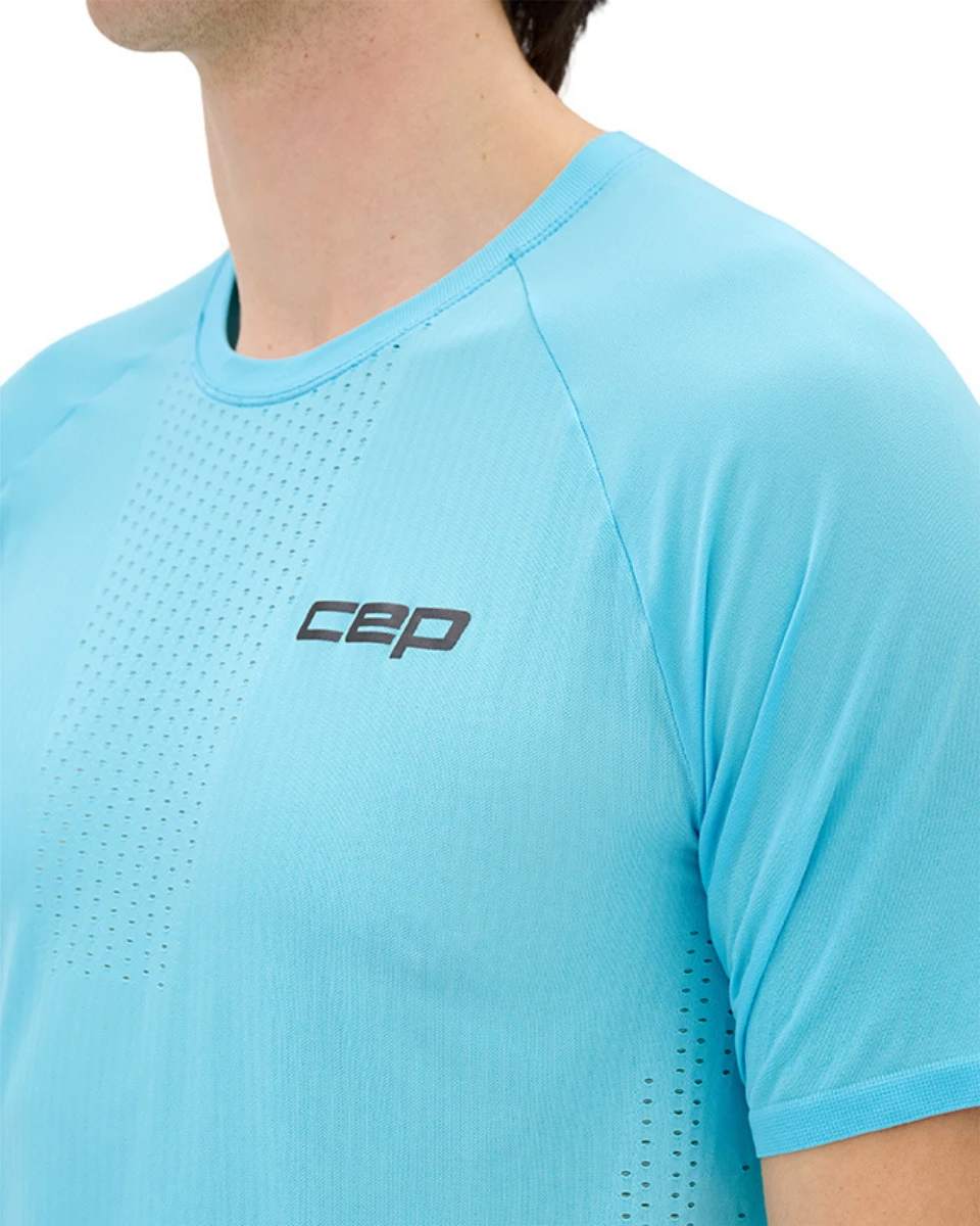 8. Tricou alergare CEP Run Ultralight 3.0 - albastru deschis | ultraușor seamless