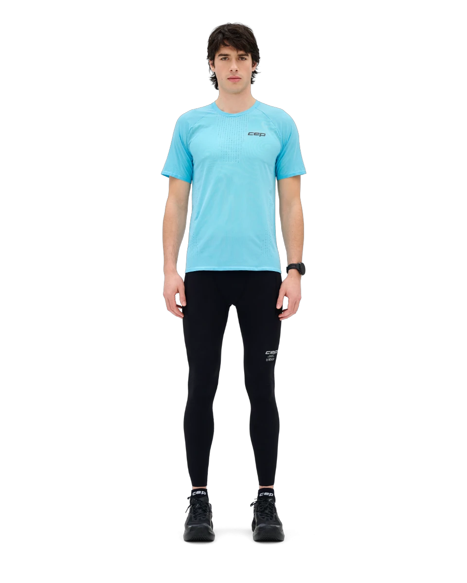 4. Tricou alergare CEP Run Ultralight 3.0 - albastru deschis | ultraușor seamless