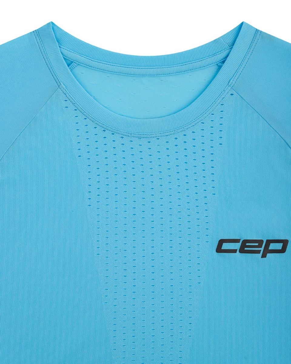 10. Tricou alergare CEP Run Ultralight 3.0 - albastru deschis | ultraușor seamless