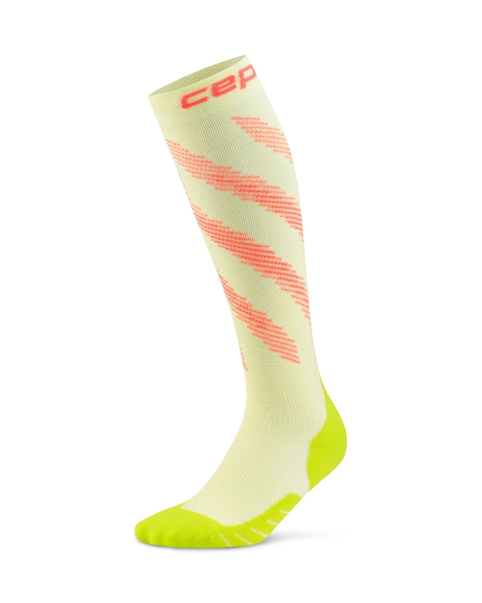 Șosete compresie înalte CEP Run Elliptic - lime/coral neon | femei - 167687