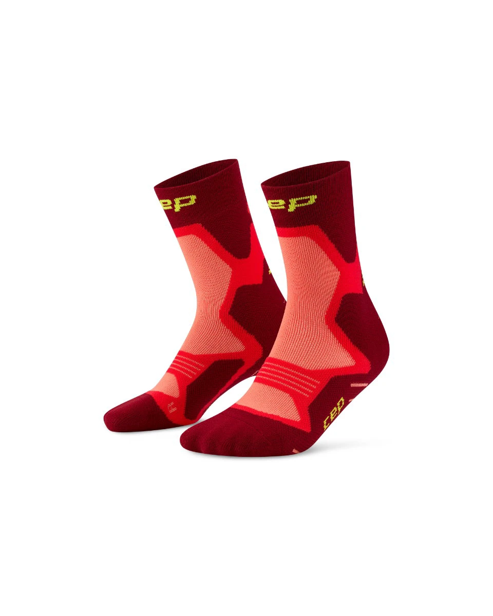 3. Șosete alergare CEP Core Run Cushion Mid Cut - roșu | compresie