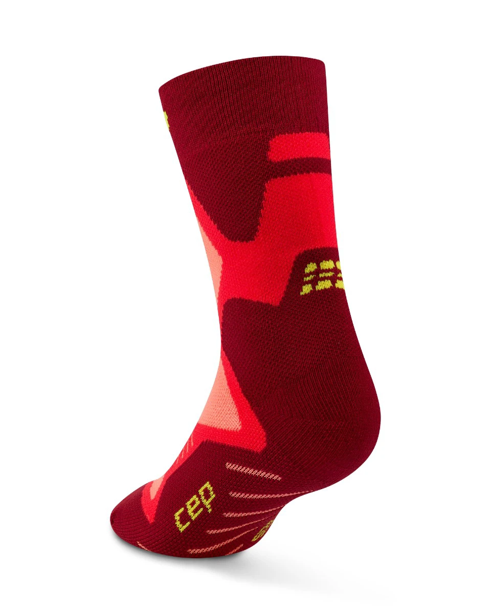 2. Șosete alergare CEP Core Run Cushion Mid Cut - roșu | compresie