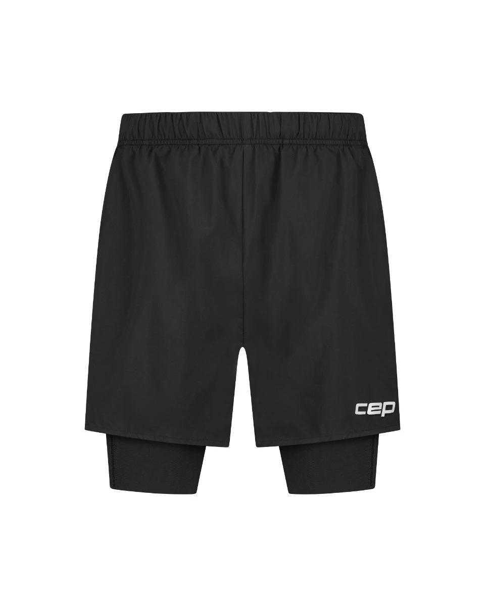 1. Pantaloni scurți CEP Core Run 2in1 - negru | compresie & stabilitate