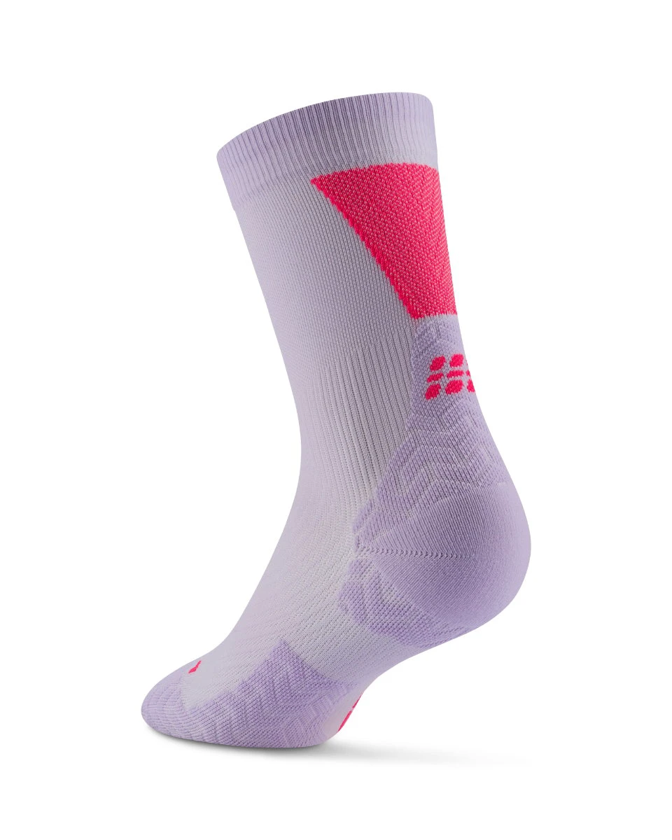 2. Șosete Compresie Alergare CEP Run Ultralight 4.0 Mid Cut - lila/roz | Damă