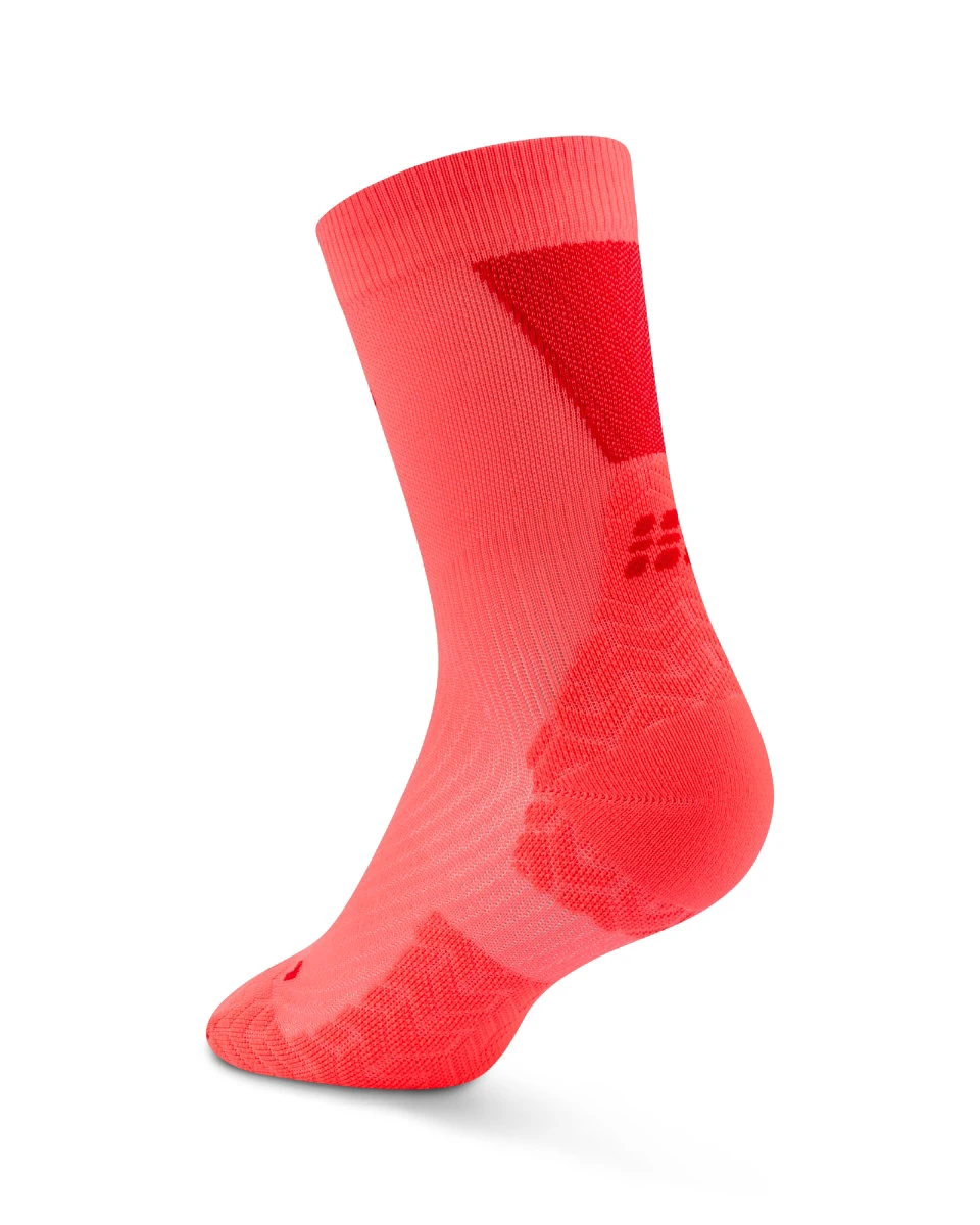 2. Șosete Compresie Alergare CEP Run Ultralight 4.0 Mid Cut - corai/roșu | Damă