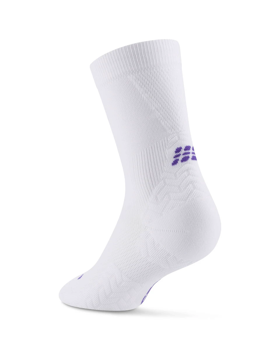 2. Șosete Compresie Alergare CEP Run Ultralight 4.0 Mid Cut - albe | Damă