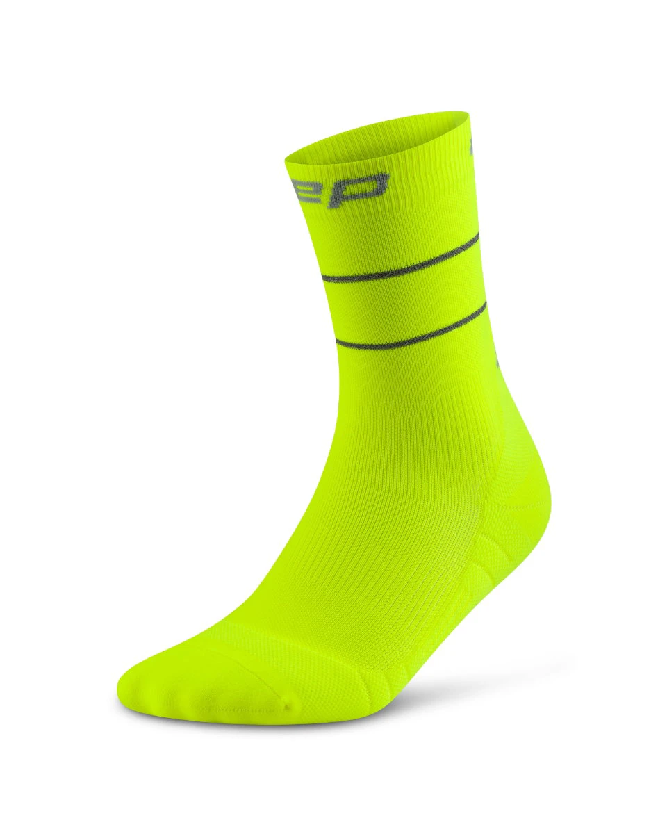 Șosete compresie CEP Pro Run Reflective 2.0 W mid cut - galben neon | alergare performanță - 167983