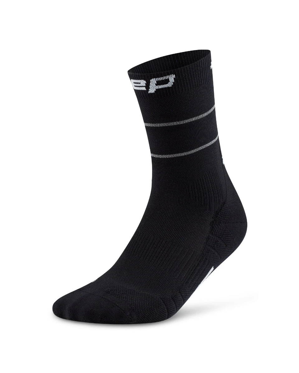 Șosete compresie mid cut CEP Pro Run Reflective 2.0 - negru | pentru alergare - 167987