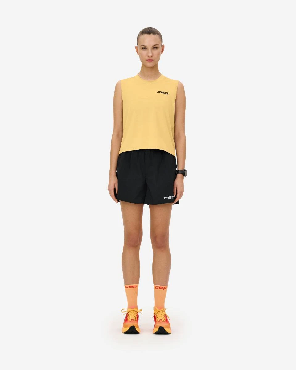 9. Pantaloni scurți alergare CEP Core Run Loose Fit femei - negru | largi, rezistenți vânt