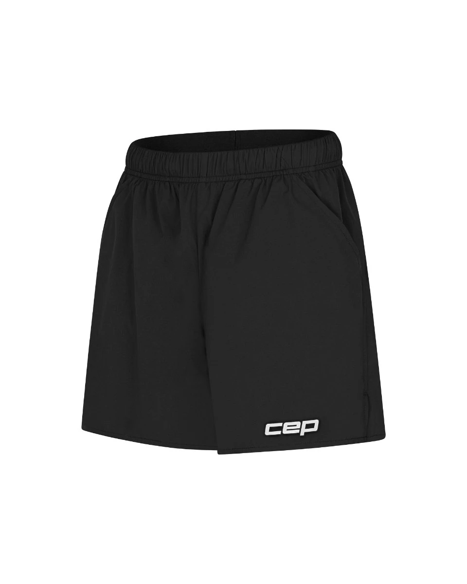 3. Pantaloni scurți alergare CEP Core Run Loose Fit femei - negru | largi, rezistenți vânt