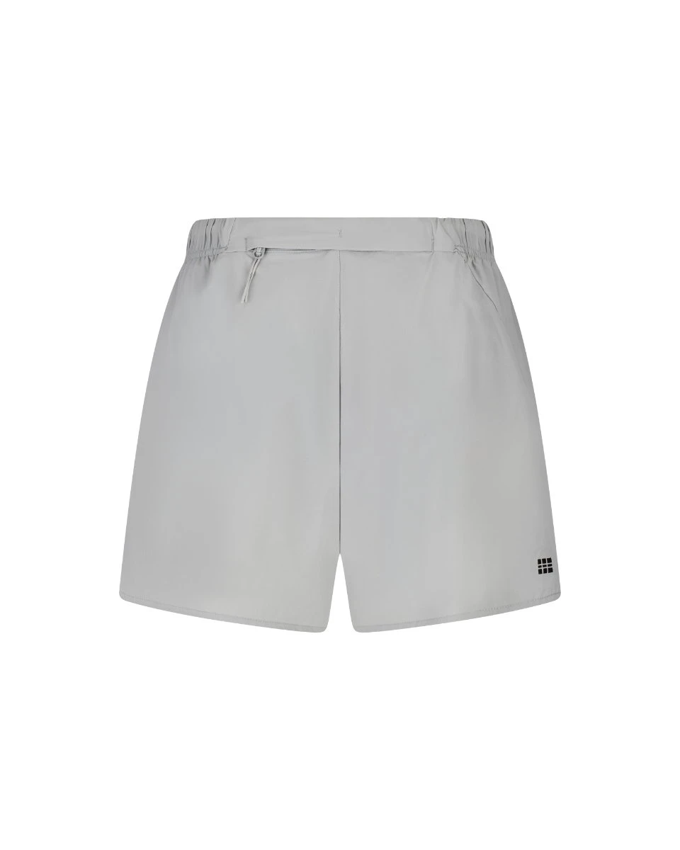 2. Pantaloni scurți alergare CEP Core Run Loose Fit femei - gri deschis | largi, rezistenți vânt
