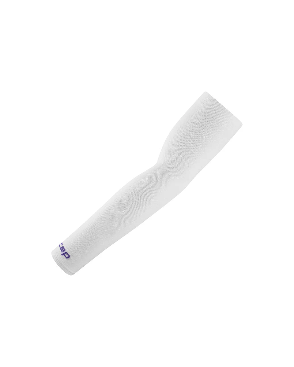 Mâneci compresie braț CEP Run Ultralight - alb | protecție UV - 168022