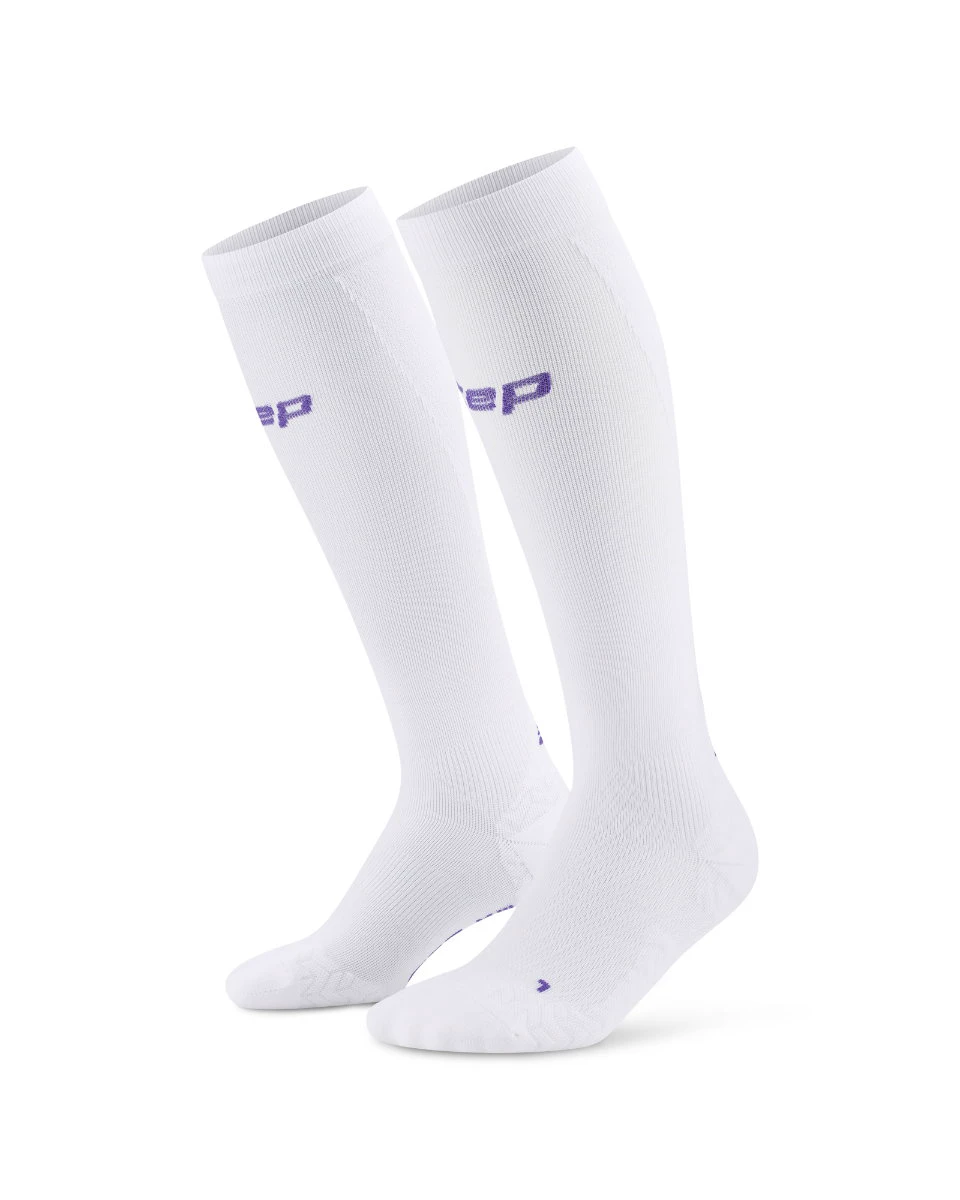 3. Șosete compresie înalte CEP Run Ultralight 4.0 - alb | alergare bărbați