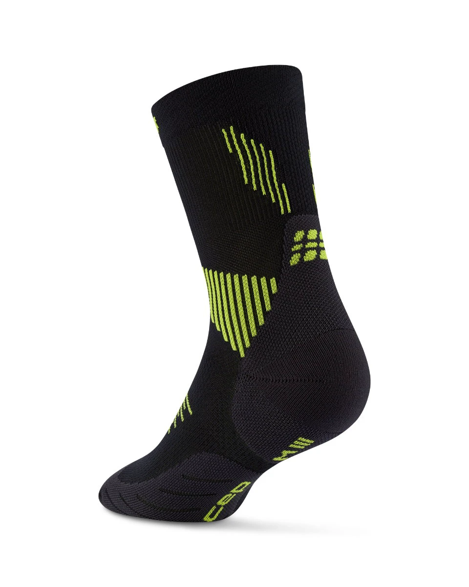2. Șosete compresie alergare CEP Run 5.0 Mid Cut - negru/lime | femei
