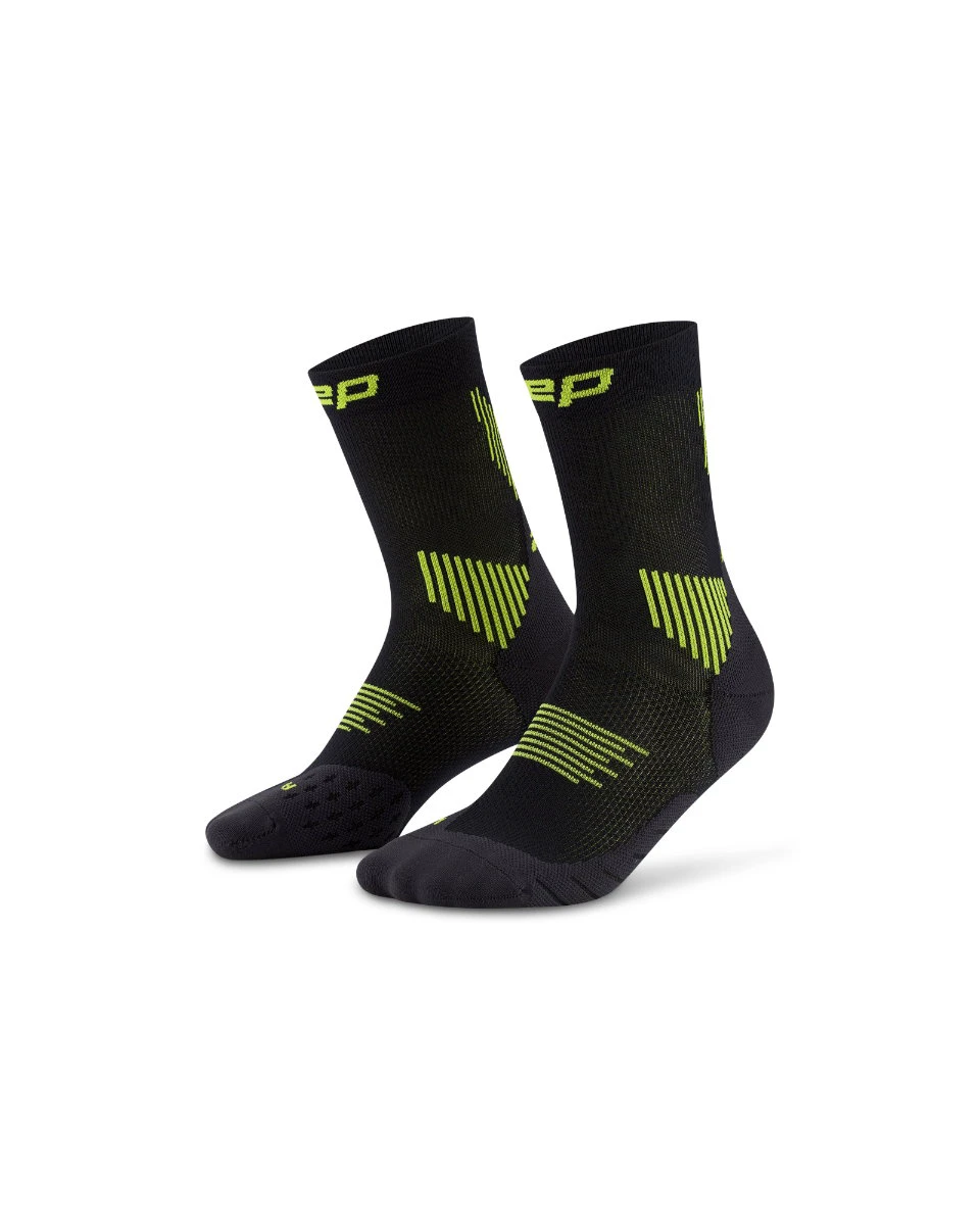 3. Șosete compresie alergare CEP Run 5.0 Mid Cut - negru/lime | femei