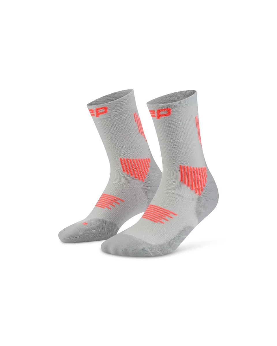 3. Șosete compresie alergare CEP Run 5.0 Mid Cut - gri | femei