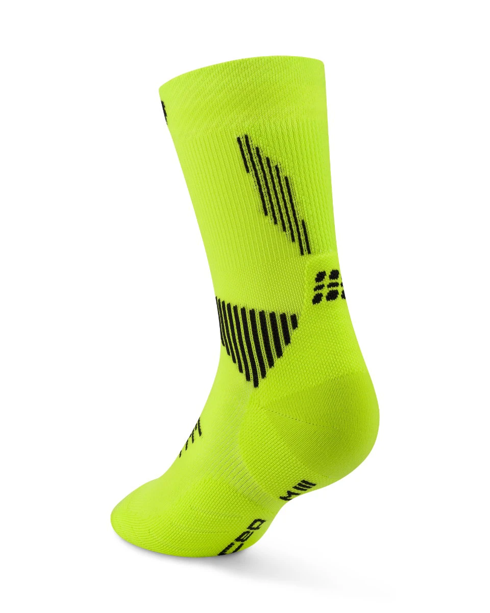 2. Șosete compresie alergare CEP Run 5.0 Mid Cut - lime/negru | femei