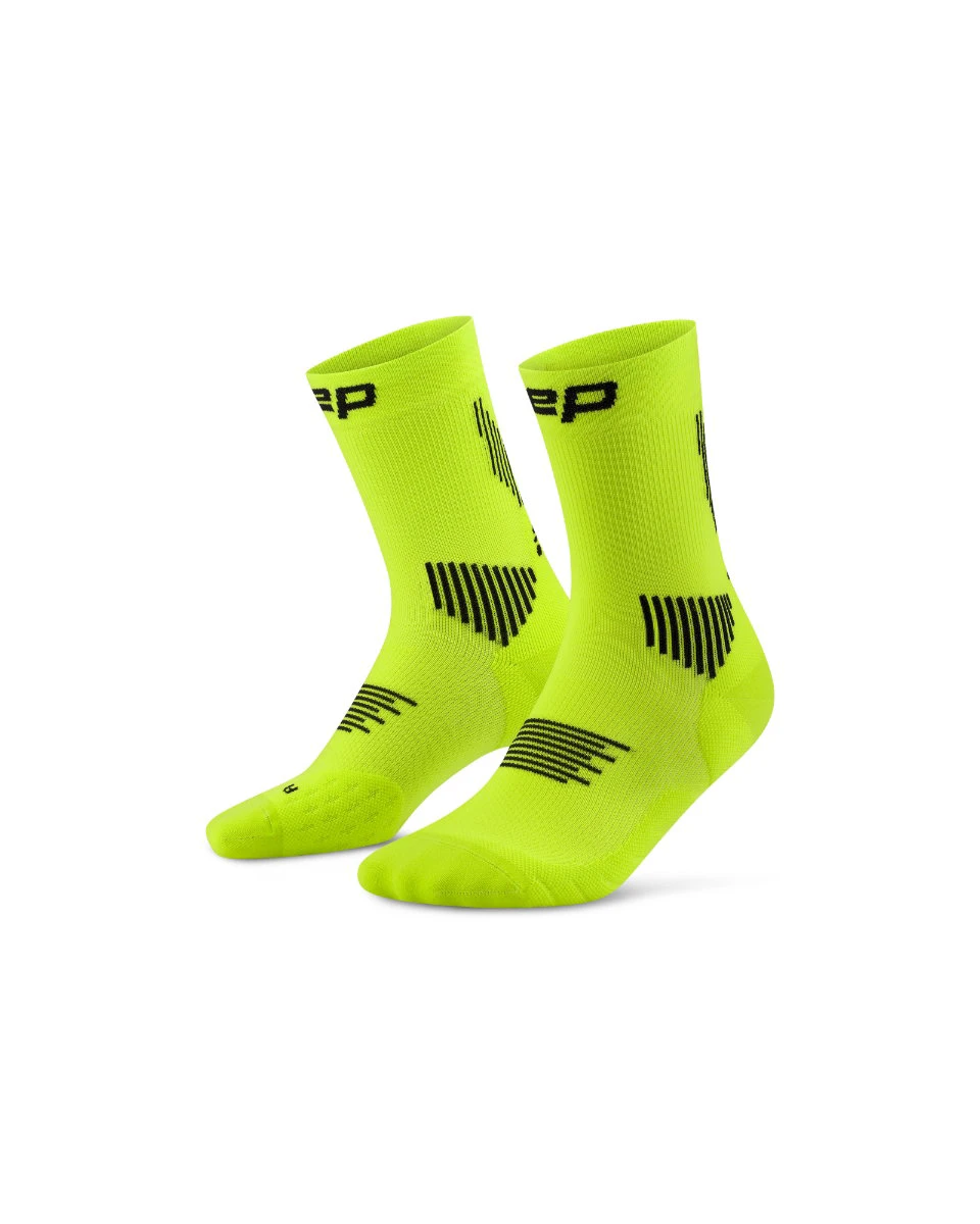 3. Șosete compresie alergare CEP Run 5.0 Mid Cut - lime/negru | femei