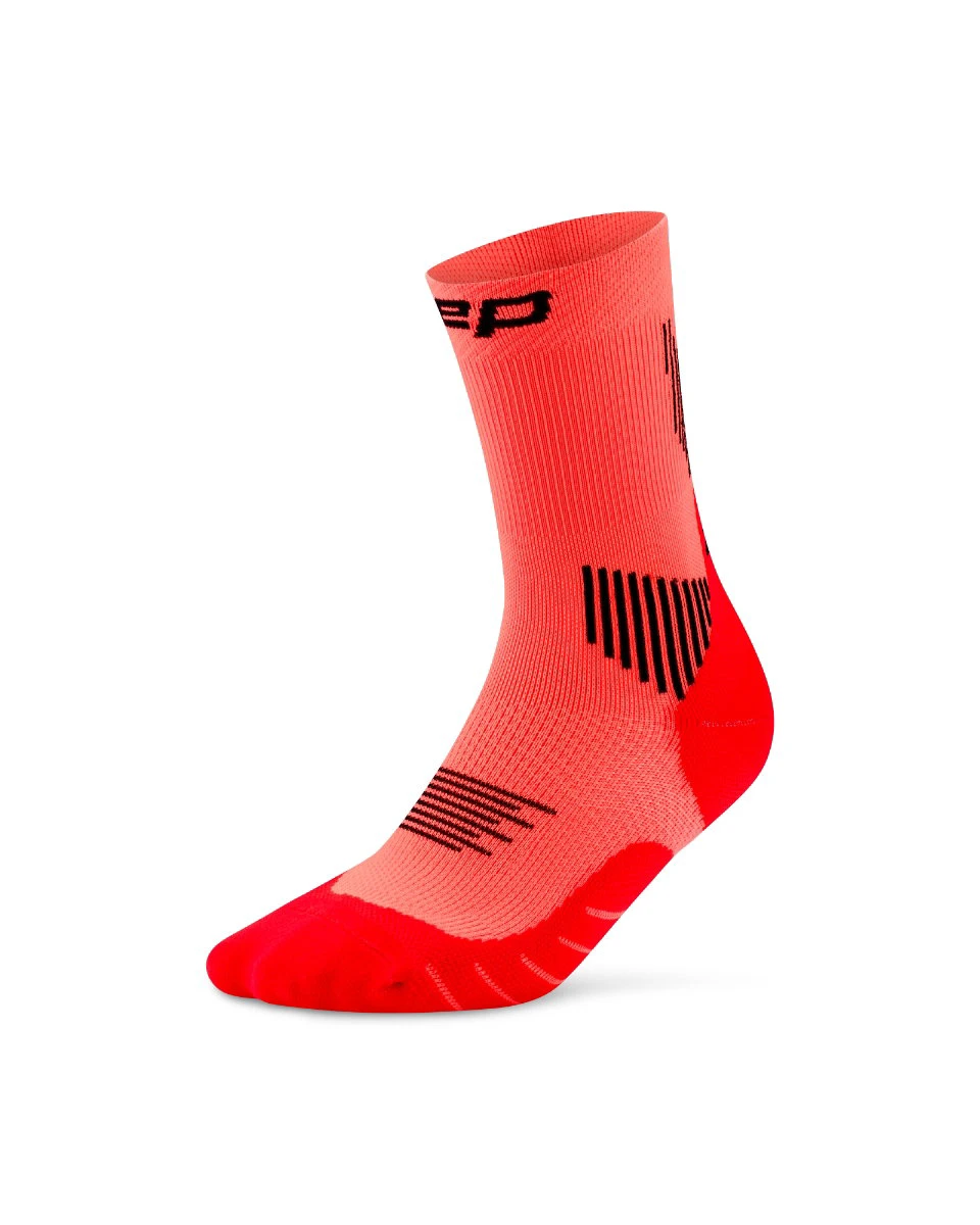 Șosete compresie alergare CEP Run 5.0 Mid Cut - coral neon | femei - 168270