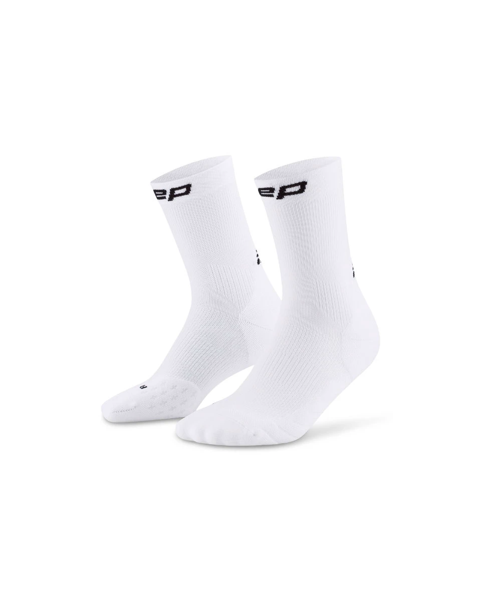 3. Șosete compresie alergare CEP Run 5.0 Mid Cut - albe | femei