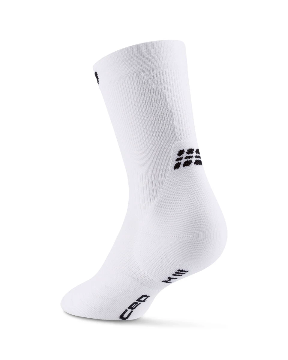 2. Șosete compresie alergare CEP Run 5.0 Mid Cut - albe | femei