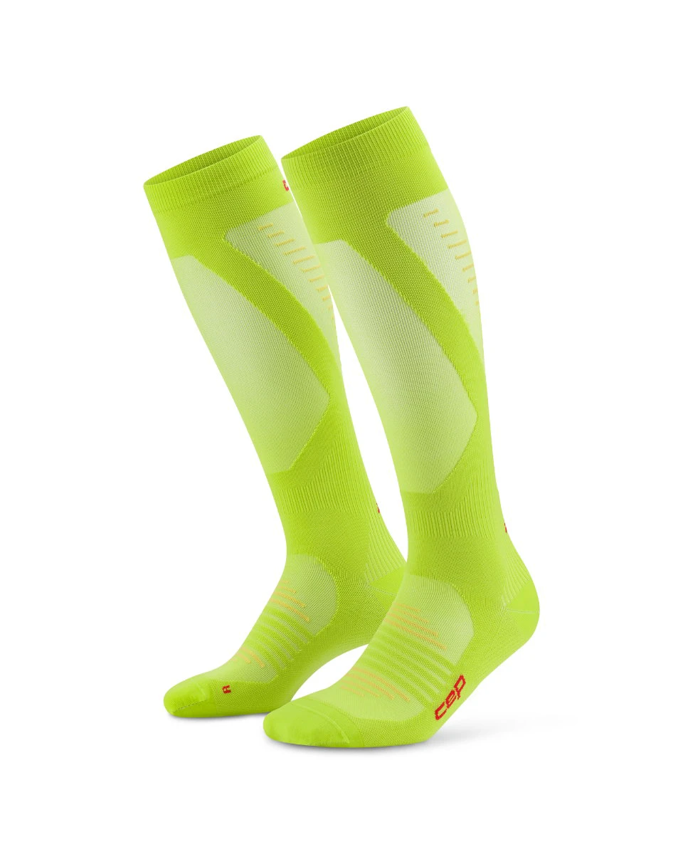 3. Șosete compresie înalte CEP Pro Run Ultralight - lime | alergare