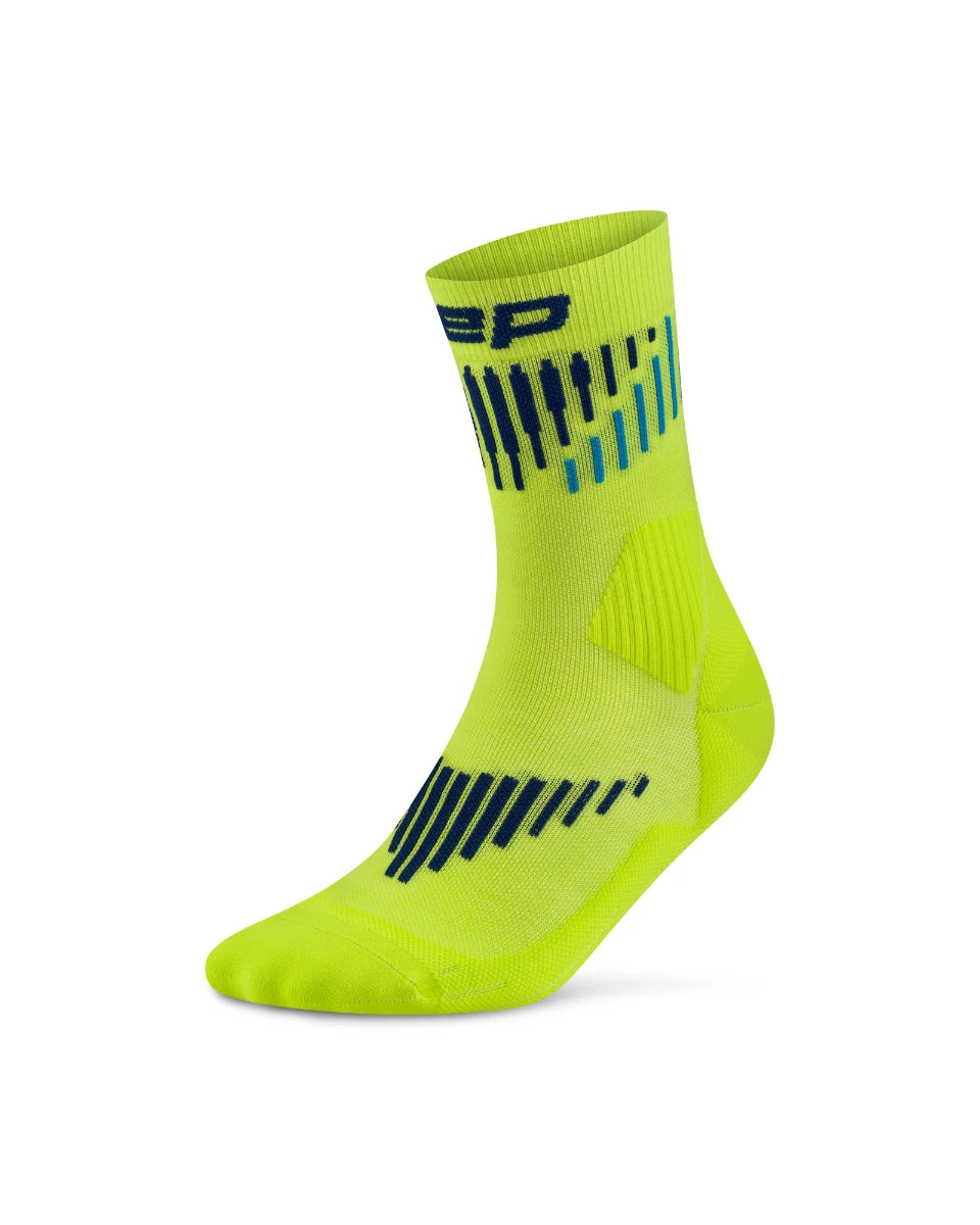 Șosete compresie CEP Core Run Merino Mid Cut - lime/albastru | alergare vreme rece - 168288