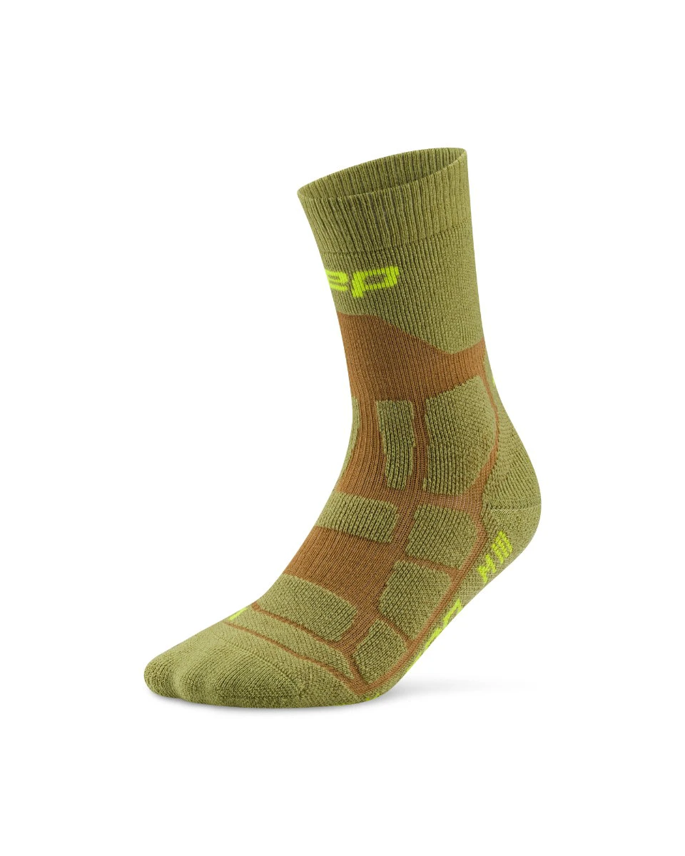 Șosete compresie hiking CEP Hiking Max Cushion 2.0 - olive/maro | amortizare maximă - 168300