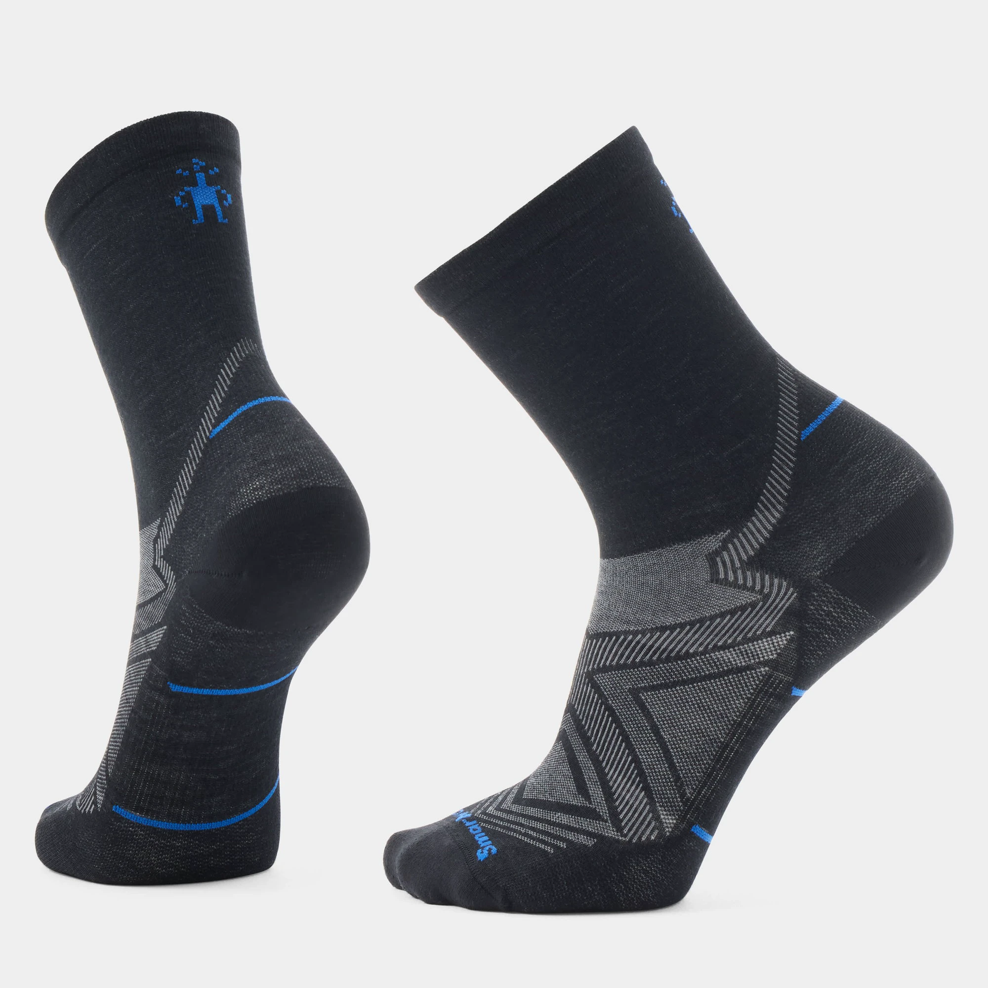 Șosete Merino alergare Smartwool Run - negru | Mid Crew | Zero Cushion - 182907