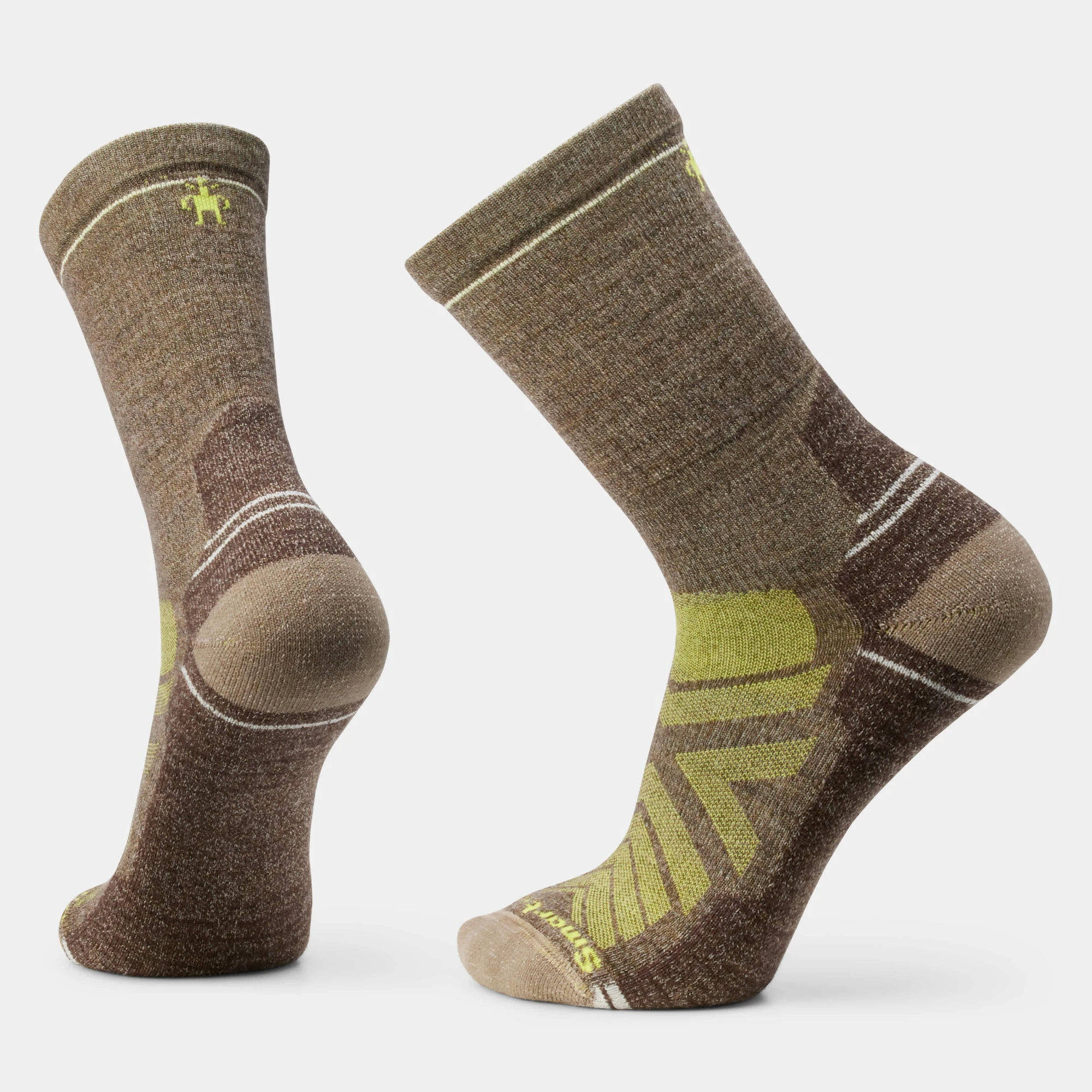 Șosete Merino hiking Smartwool Hike - verde Military Olive | Fossil | Crew | Light Cushion - 182916