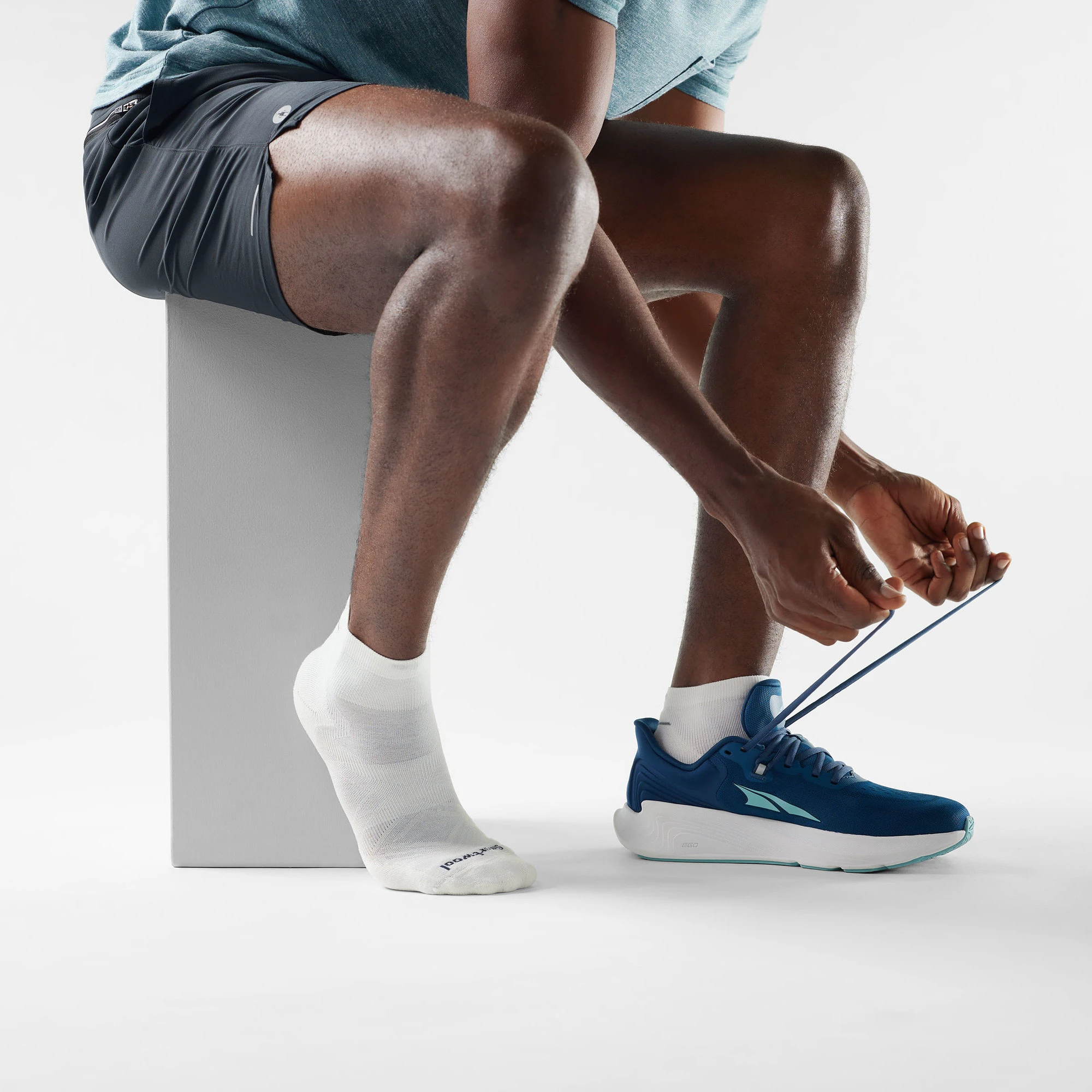 2. Șosete Merino alergare Smartwool Run Ankle - alb | Targeted Cushion