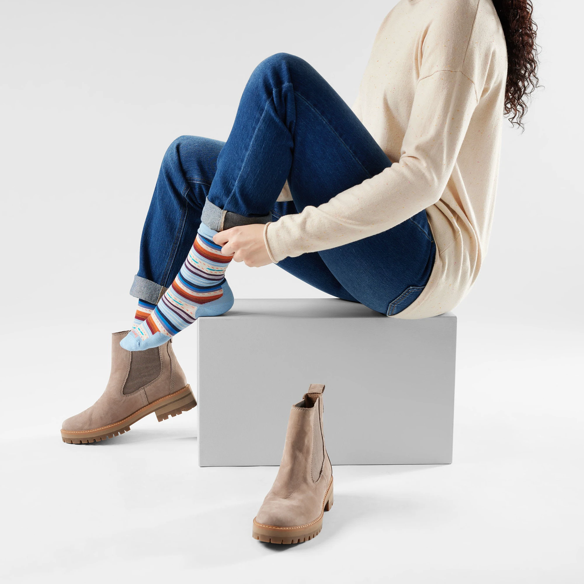 2. Șosete Merino Smartwool Everyday Margarita - albastru Serene Blue | Crew | Light Cushion