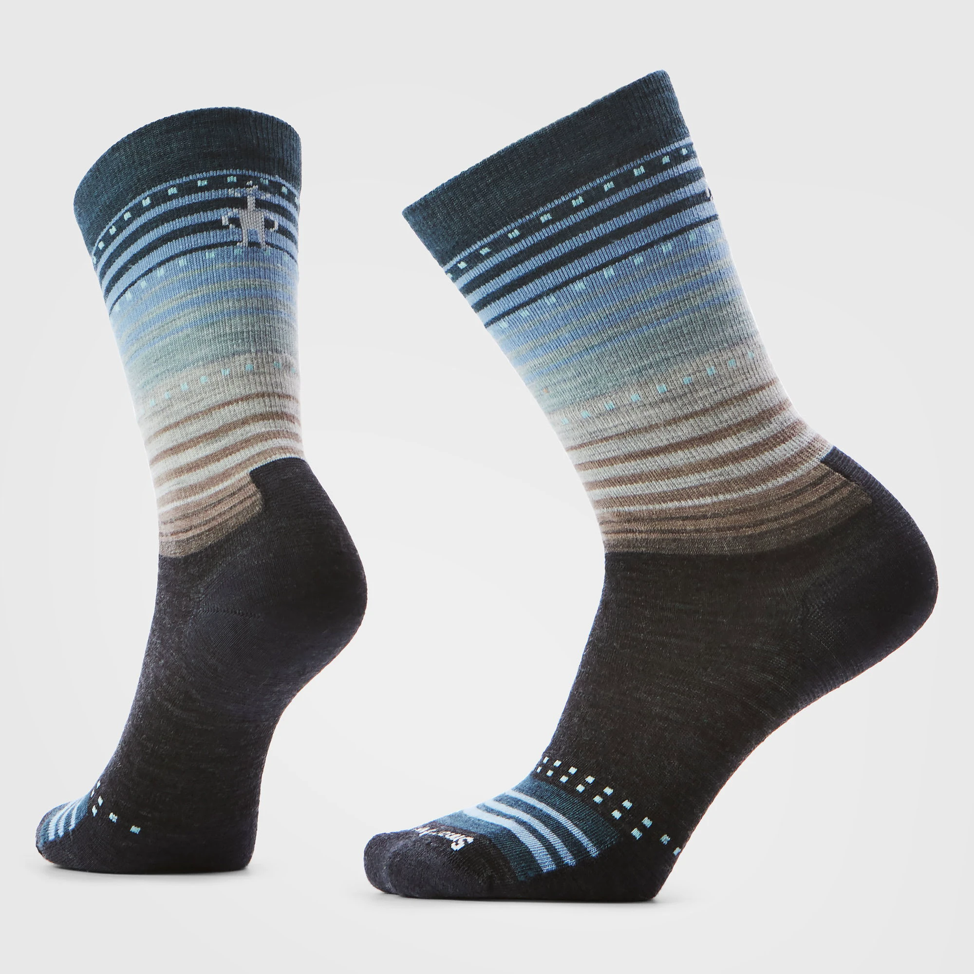 Șosete Merino casual Smartwool Everyday Stitch Stripe - gri Charcoal | Ash | Crew - 183106