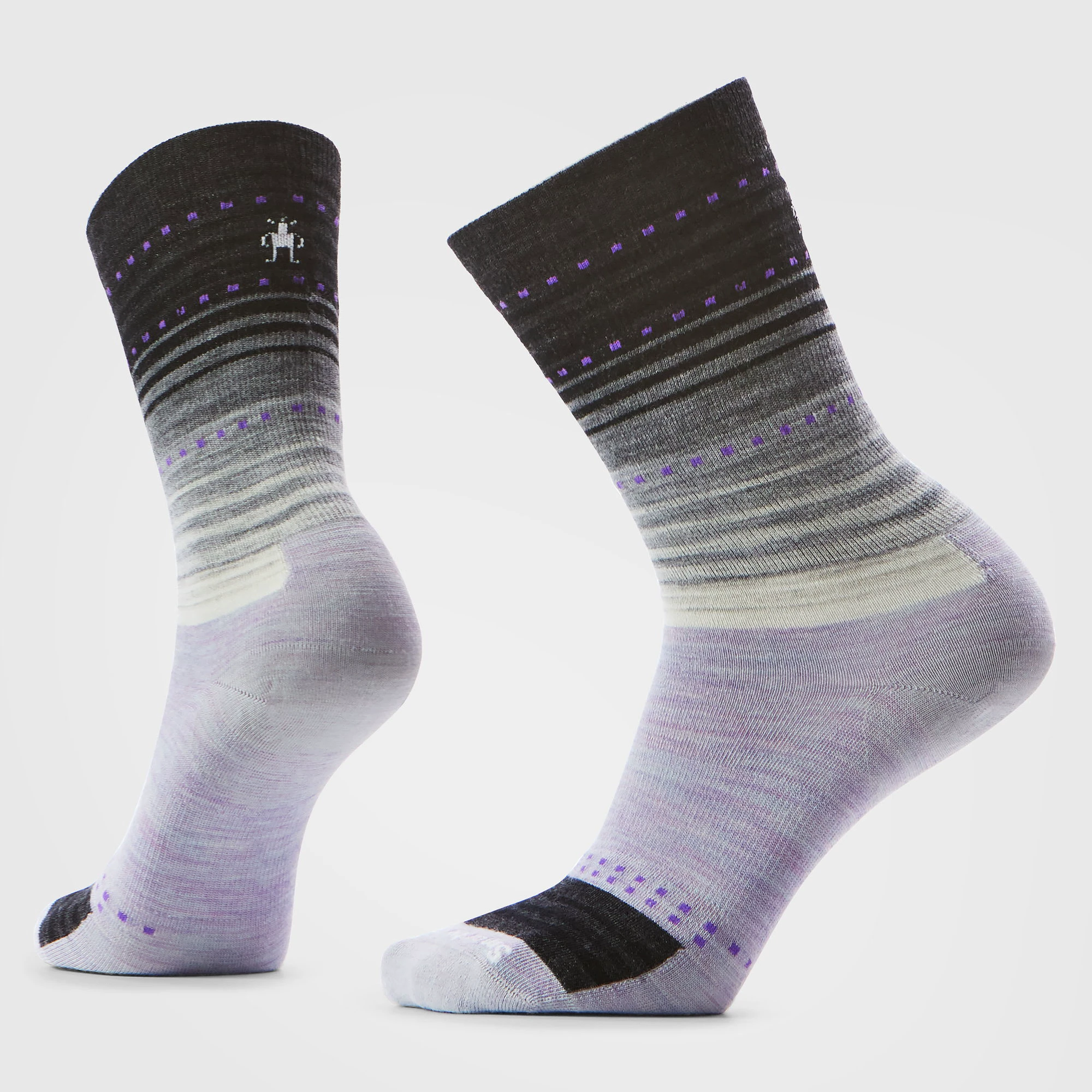 Șosete Merino casual Smartwool Everyday Stitch Stripe - mov Purple | Black | Crew - 183110