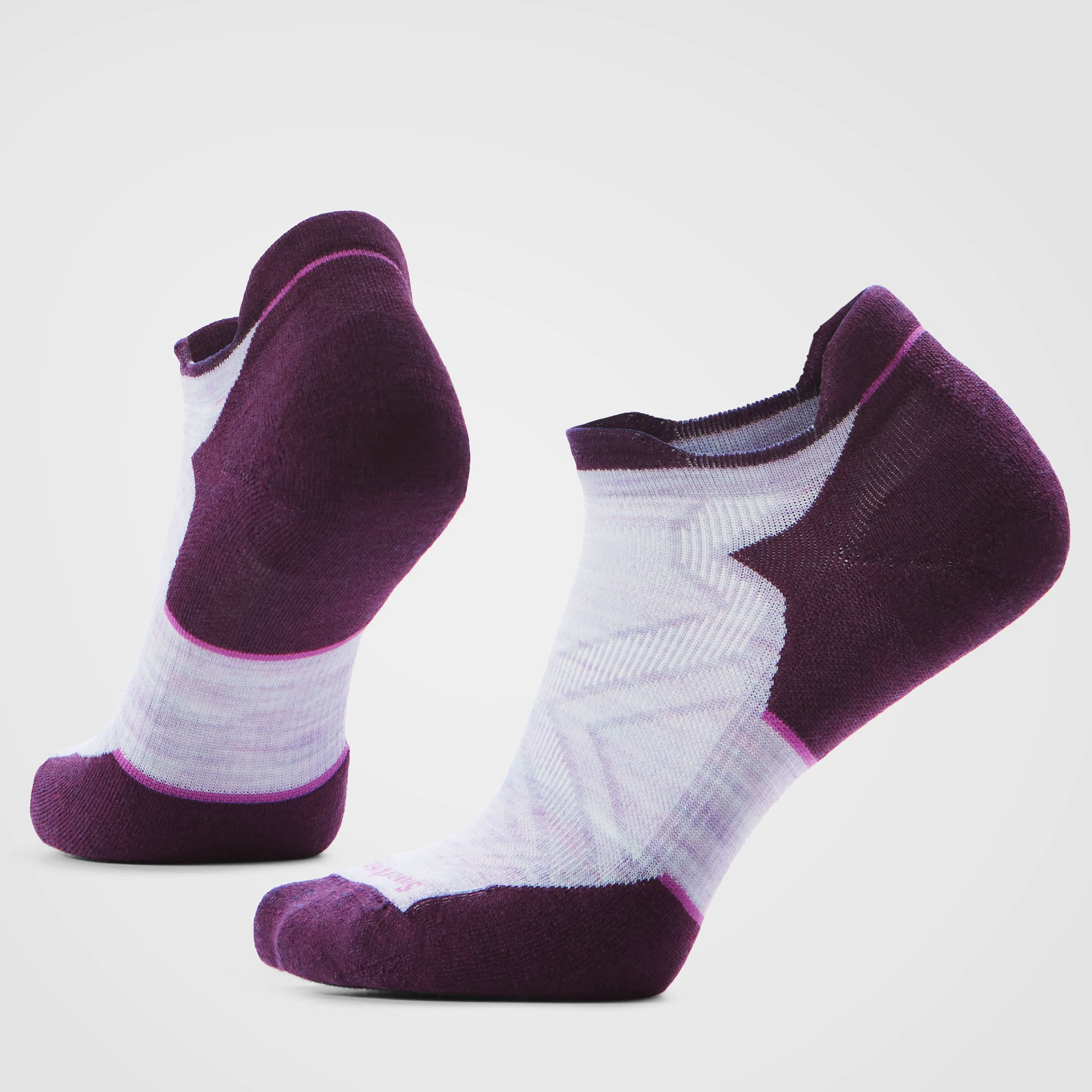 Șosete Merino alergare Smartwool Run - mov/alb | Low Ankle | Targeted Cushion - 183119