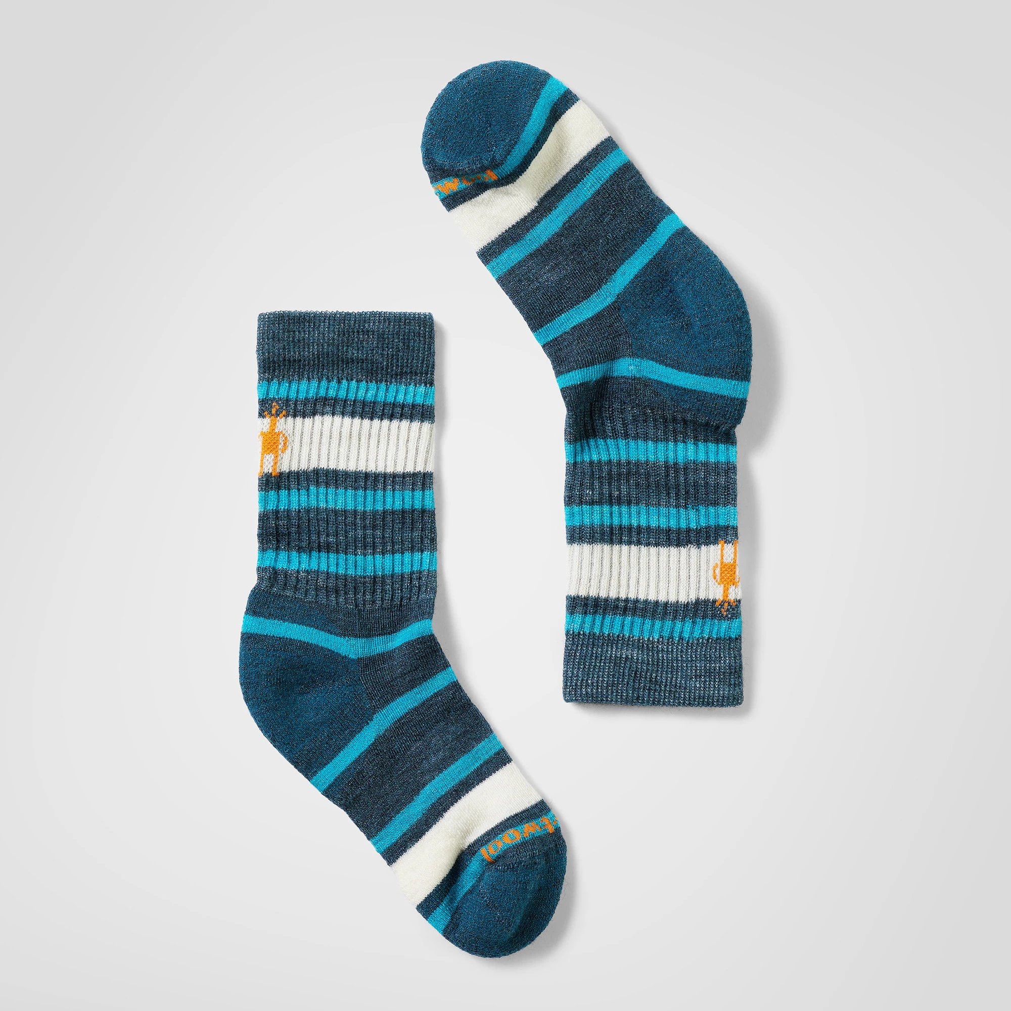 Șosete Merino hiking Smartwool Hike Striped K - albastru Twilight | Crew | Light Cushion - 183173