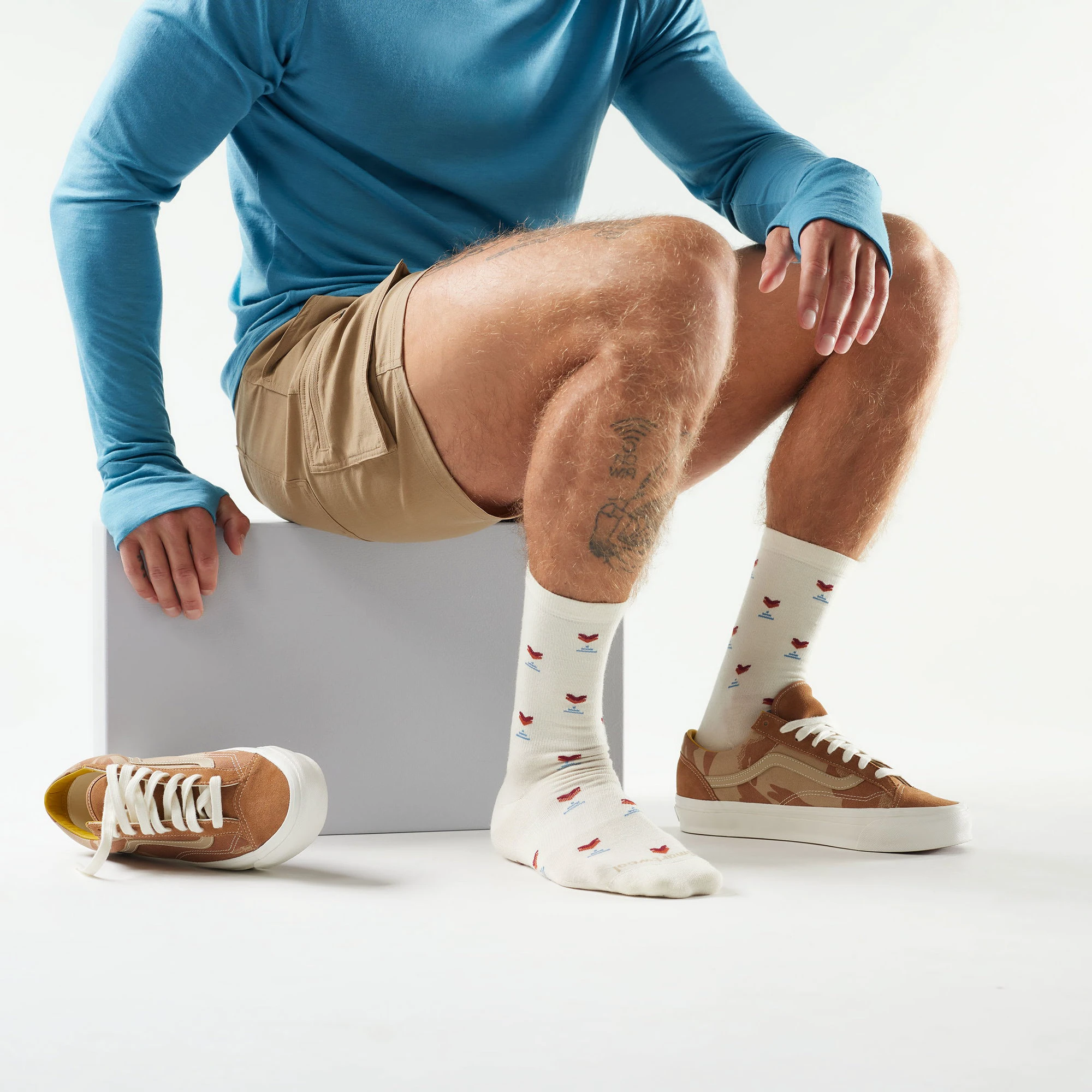 2. Șosete Merino casual Smartwool Everyday Stout Street - natural bej | Crew | relaxed fit