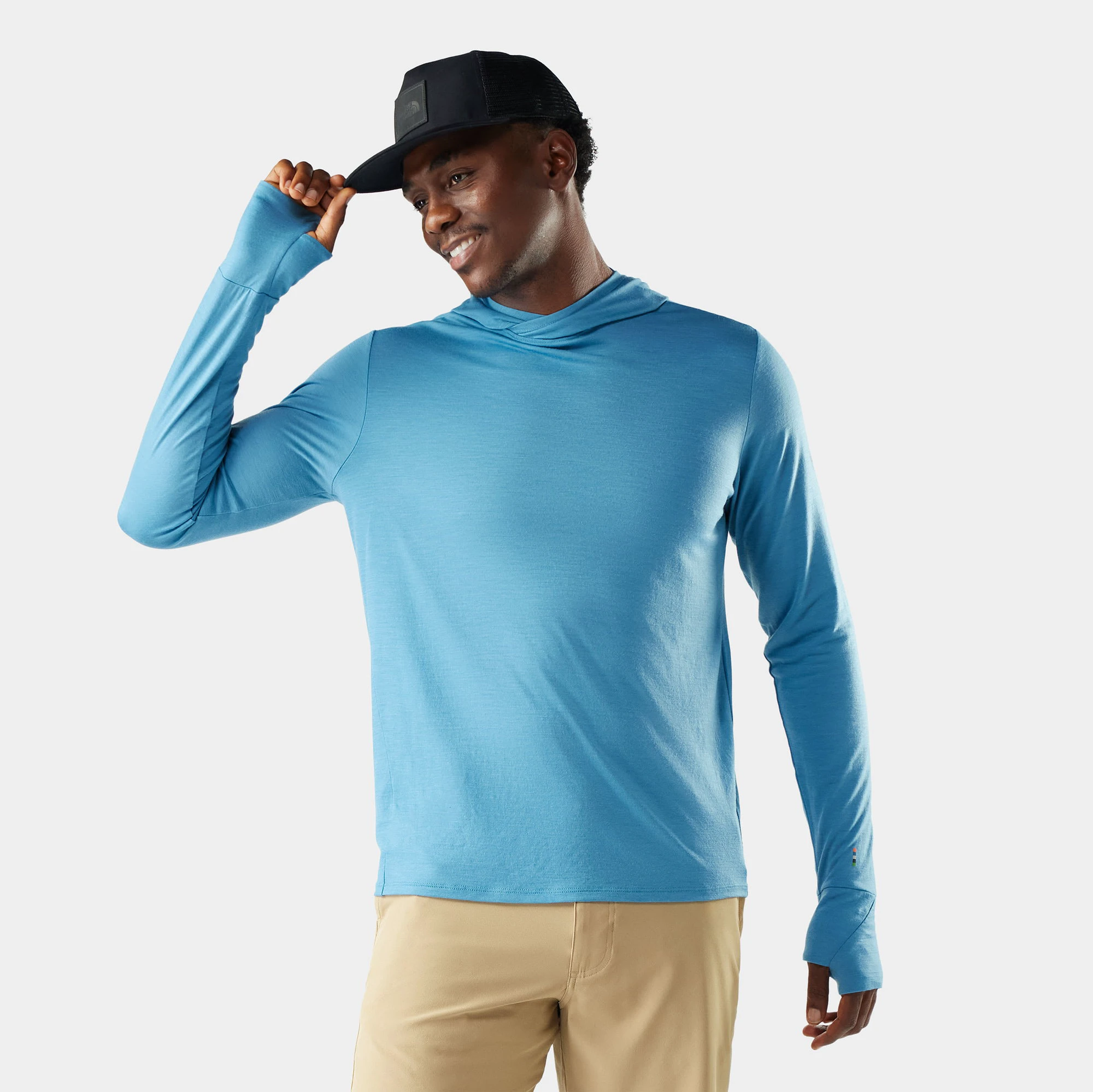 Hanorac Merino Smartwool Sun Hoodie - albastru Mineral Blue | UPF 40+ - 183331