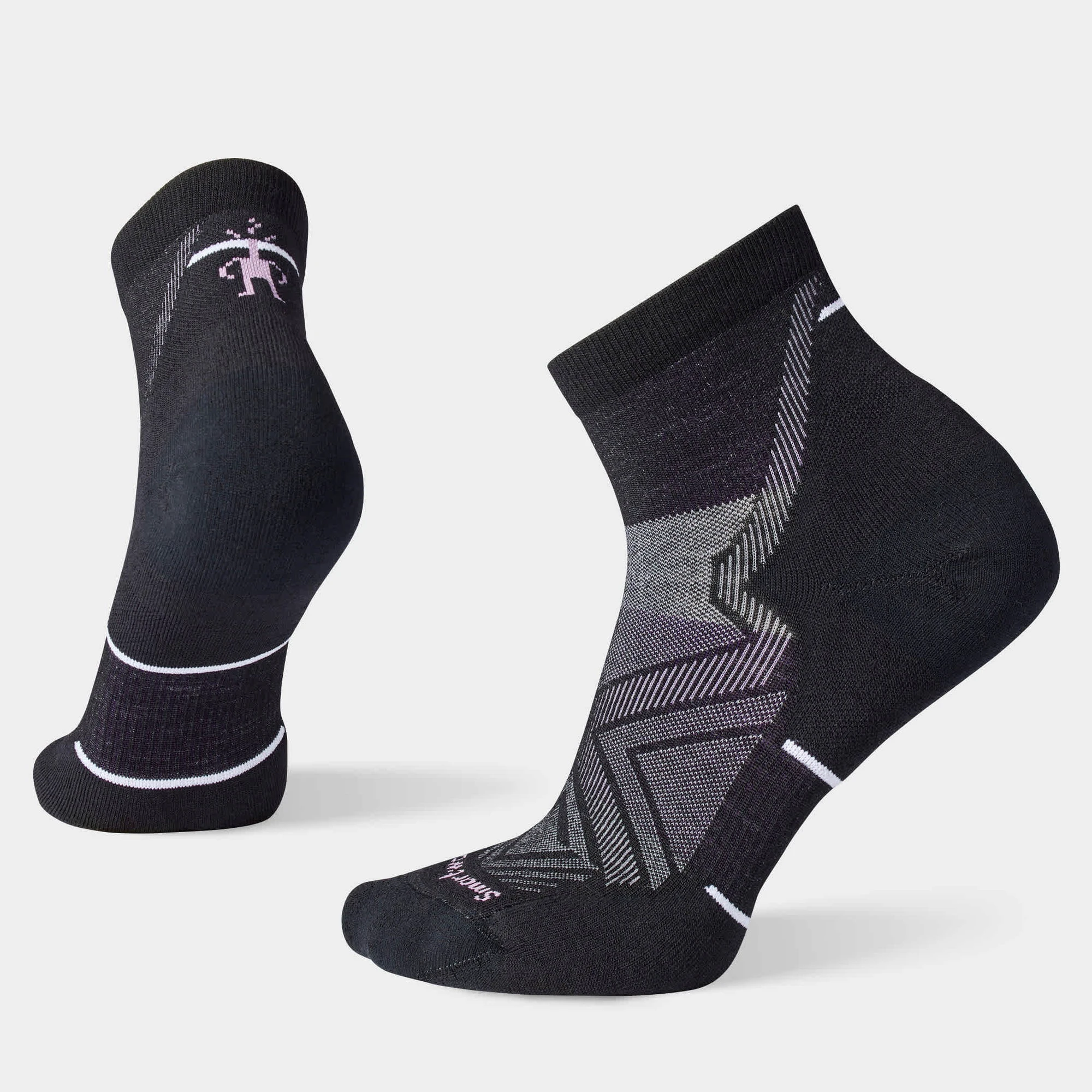 1. Șosete Merino alergare Smartwool Run - negru | Ankle | Targeted Cushion