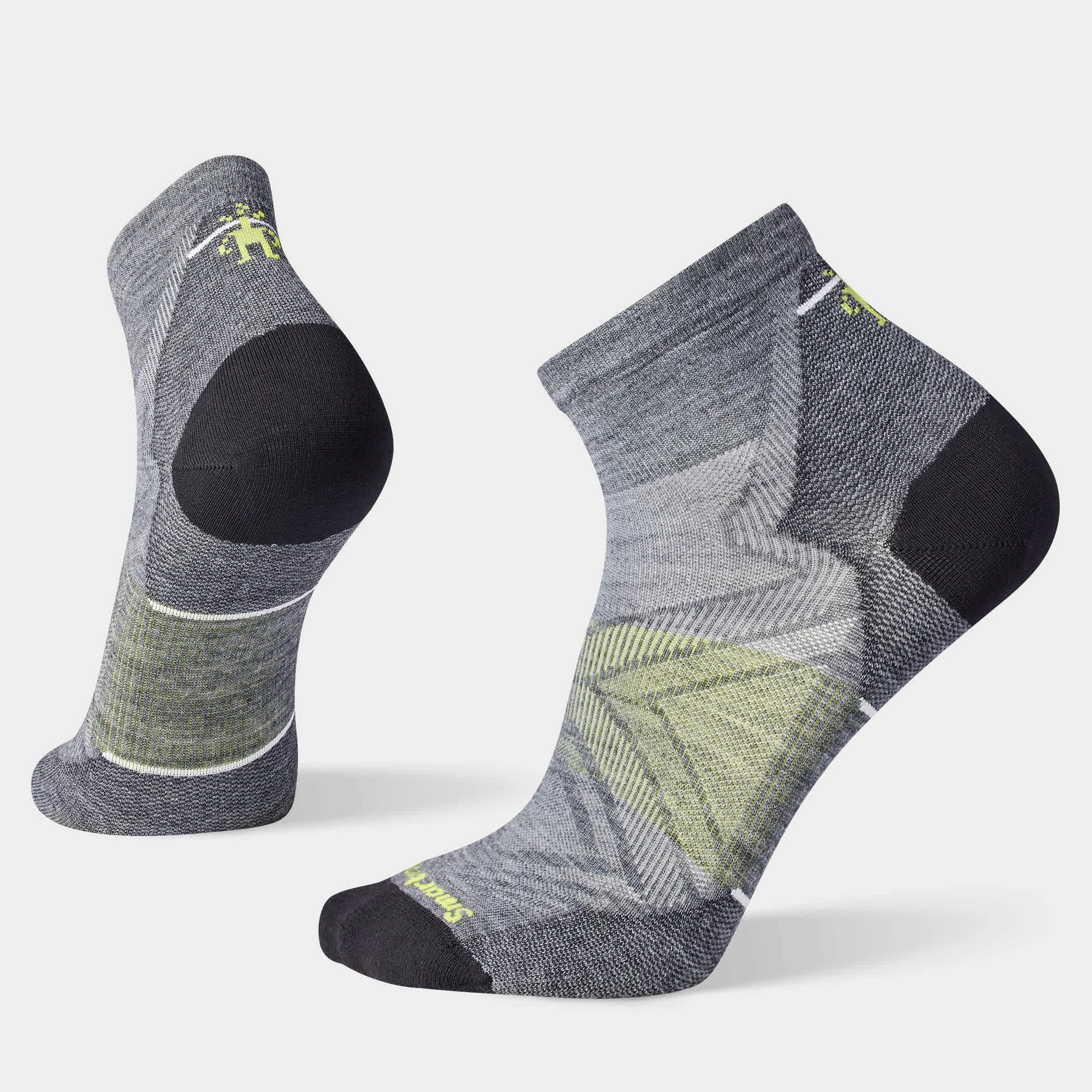 1. Șosete Merino alergare Smartwool Run - gri Medium Gray | Ankle | Zero Cushion