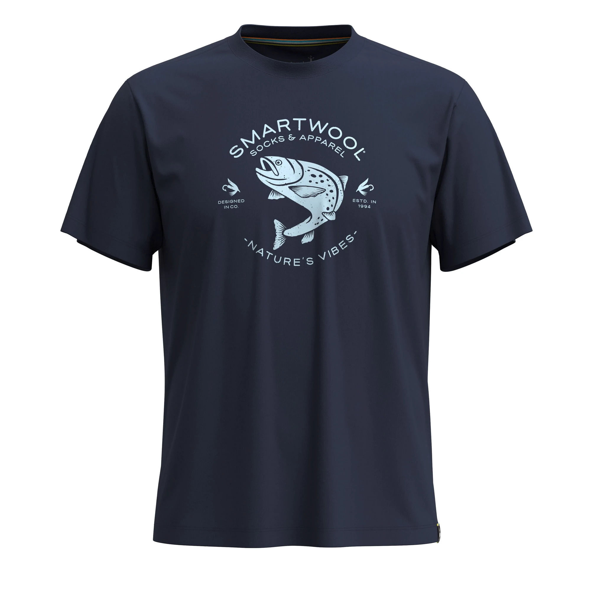 2. Smartwool - tricou merino - Trout Fishing Short Sleeve Graphic Tee - Albastru