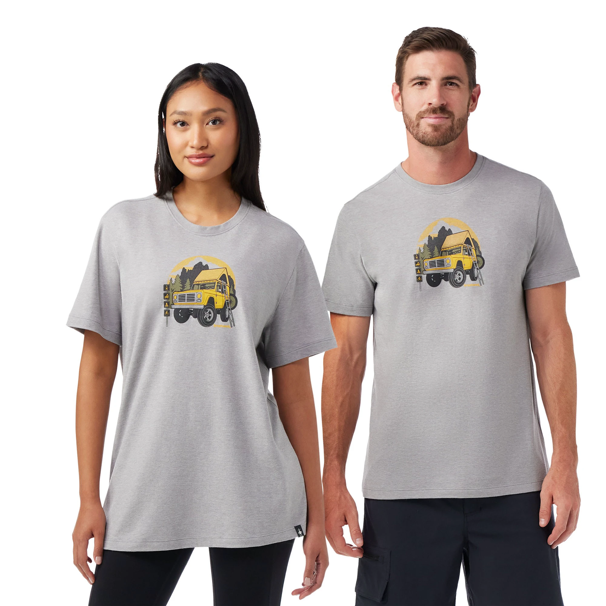 Smartwool - tricou merino - Long Weekend Short Sleeve Graphic Tee - Gri - 68888