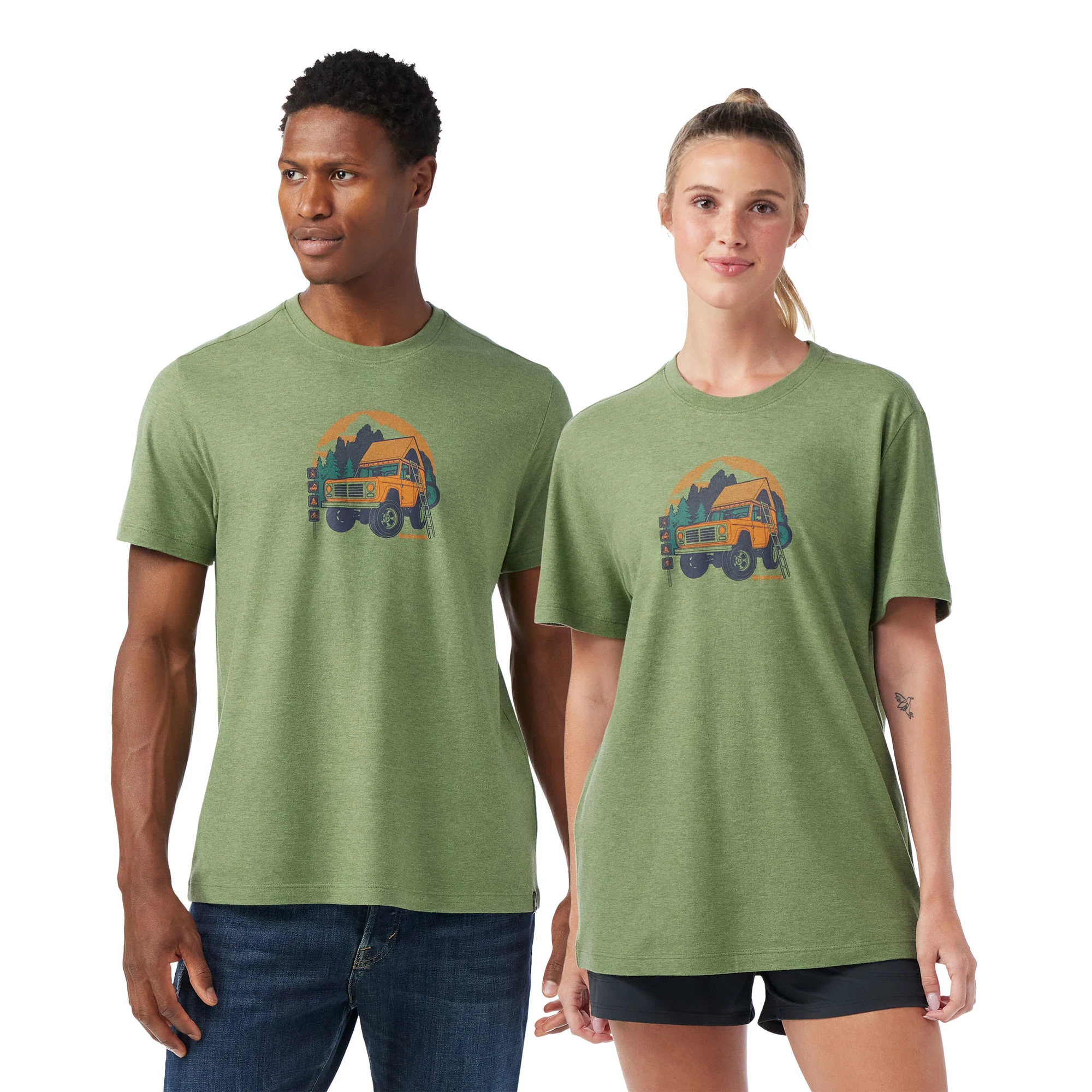 Smartwool - tricou merino - Long Weekend Short Sleeve Graphic Tee - Verde - 68892