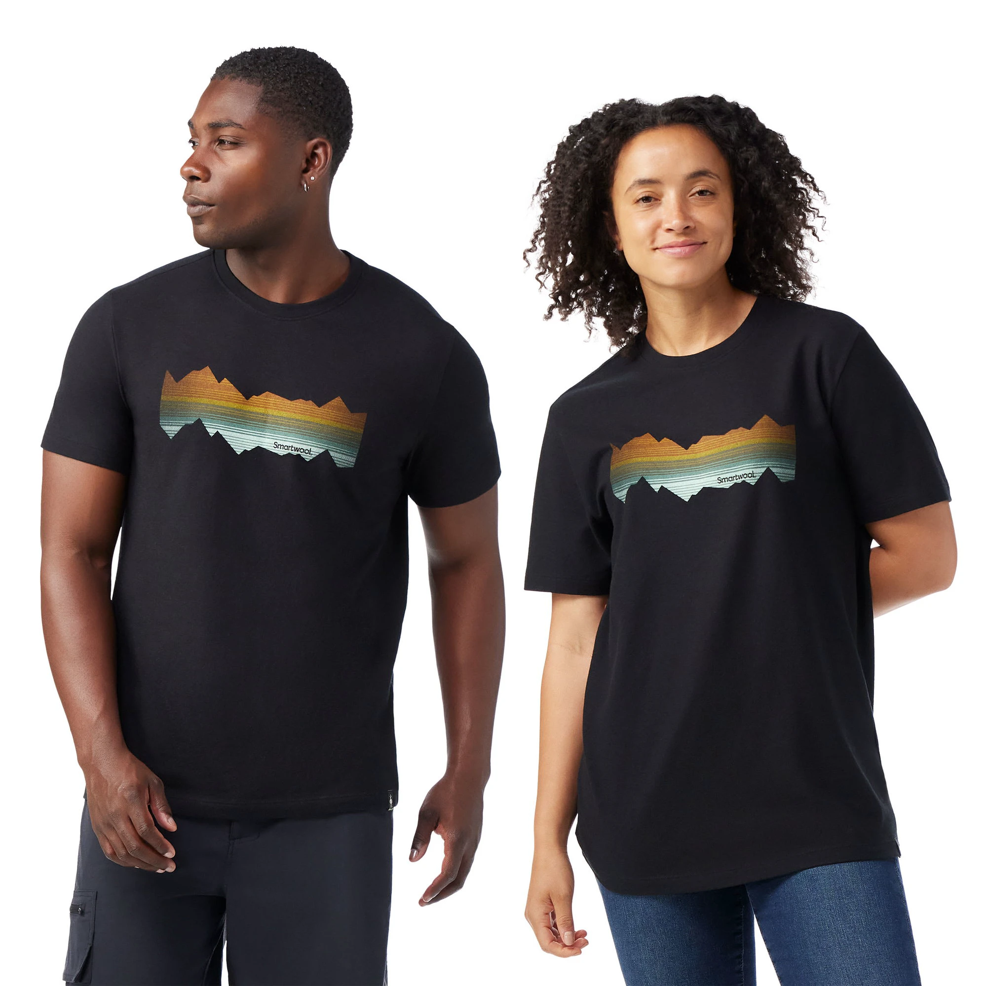 Smartwool - tricou merino - Mountain Horizon Short Sleeve Graphic Tee - Negru - 68895