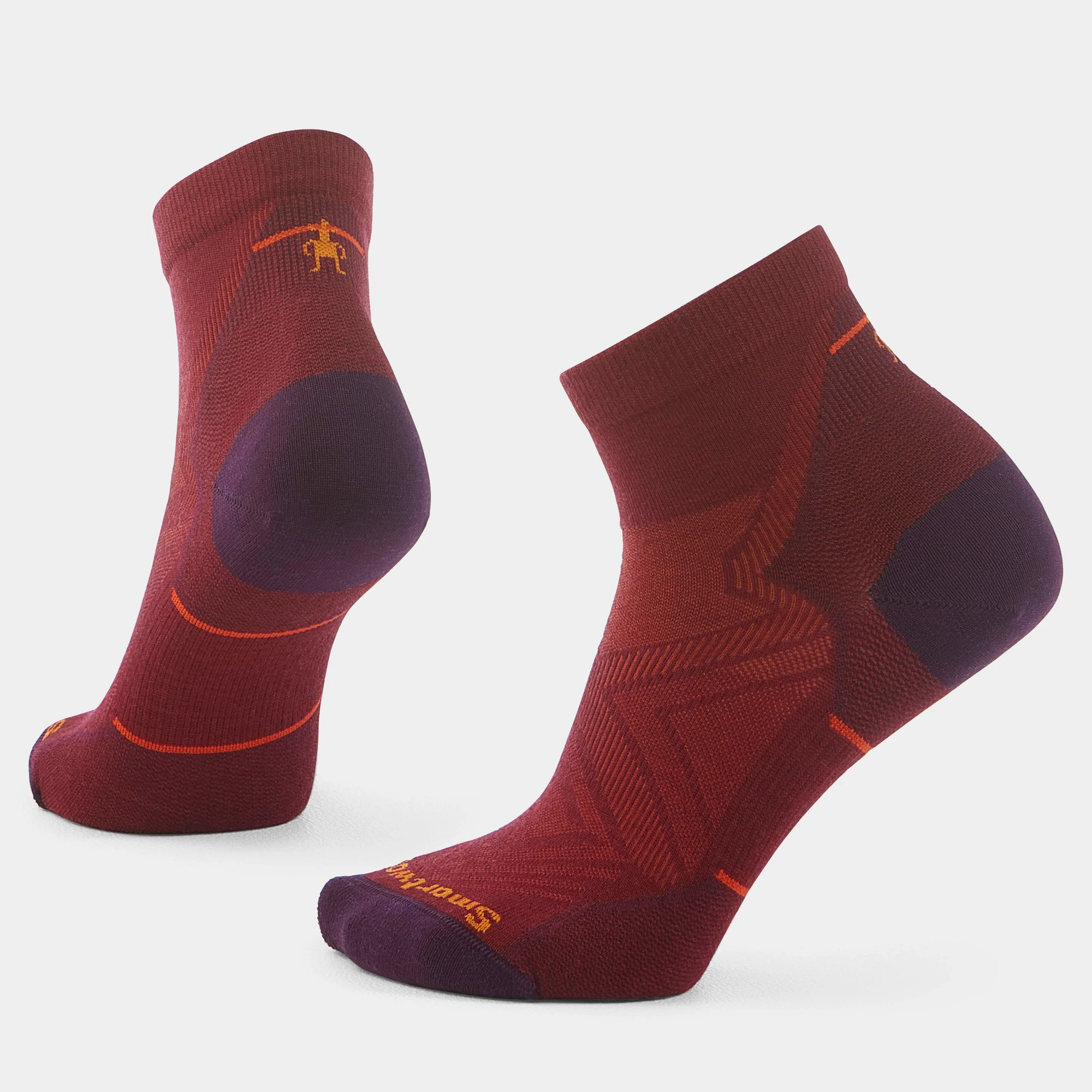 Șosete Merino alergare Smartwool Run - Ankle | Zero Cushion - Tibetan Red - 68917